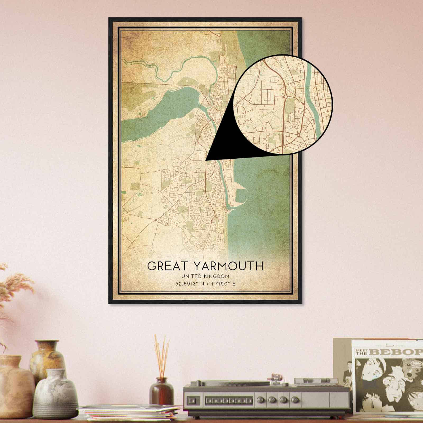 Deerfield Kansas Map Poster, Modern Home Decor Wall Art Print (Copy)