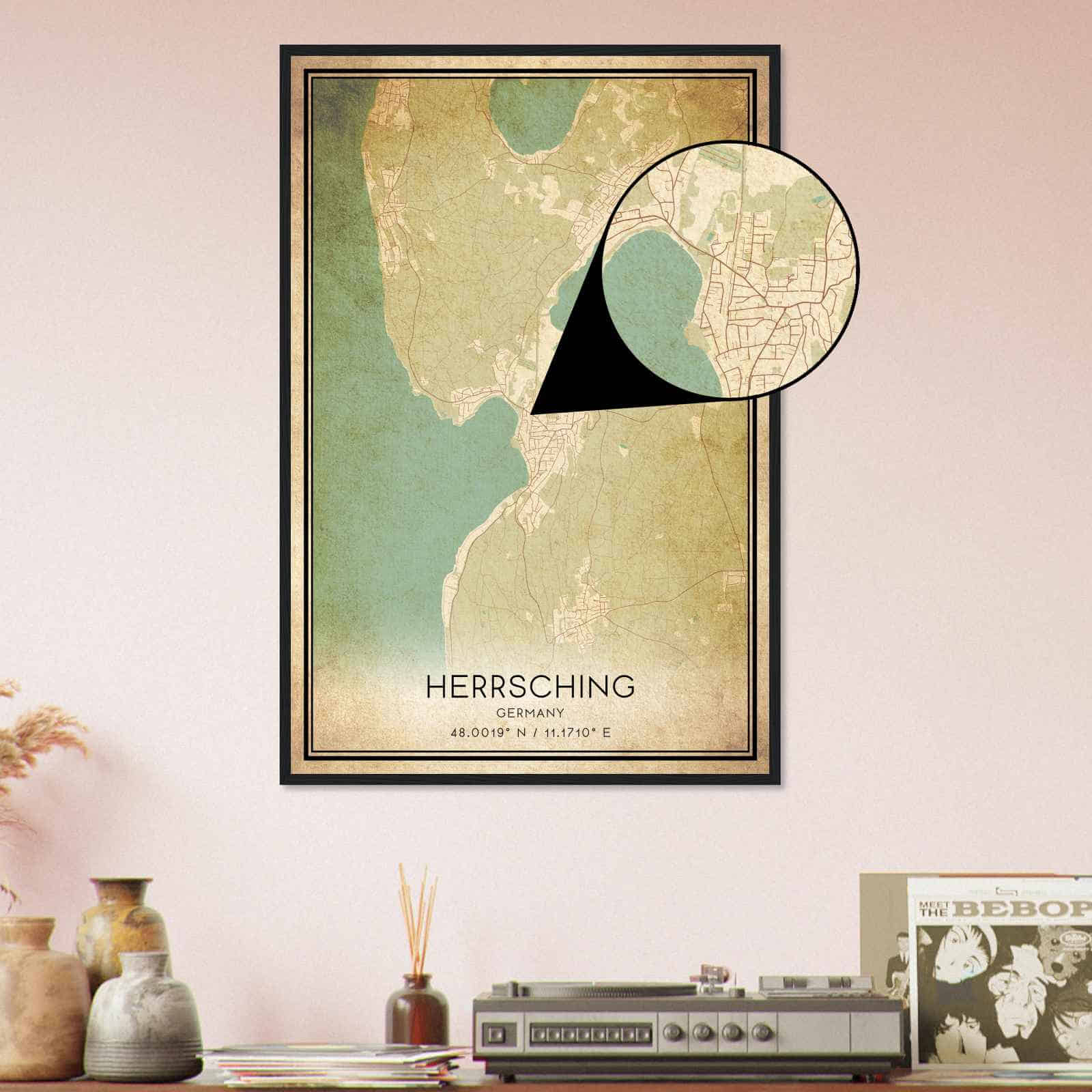 Deerfield Kansas Map Poster, Modern Home Decor Wall Art Print (Copy)