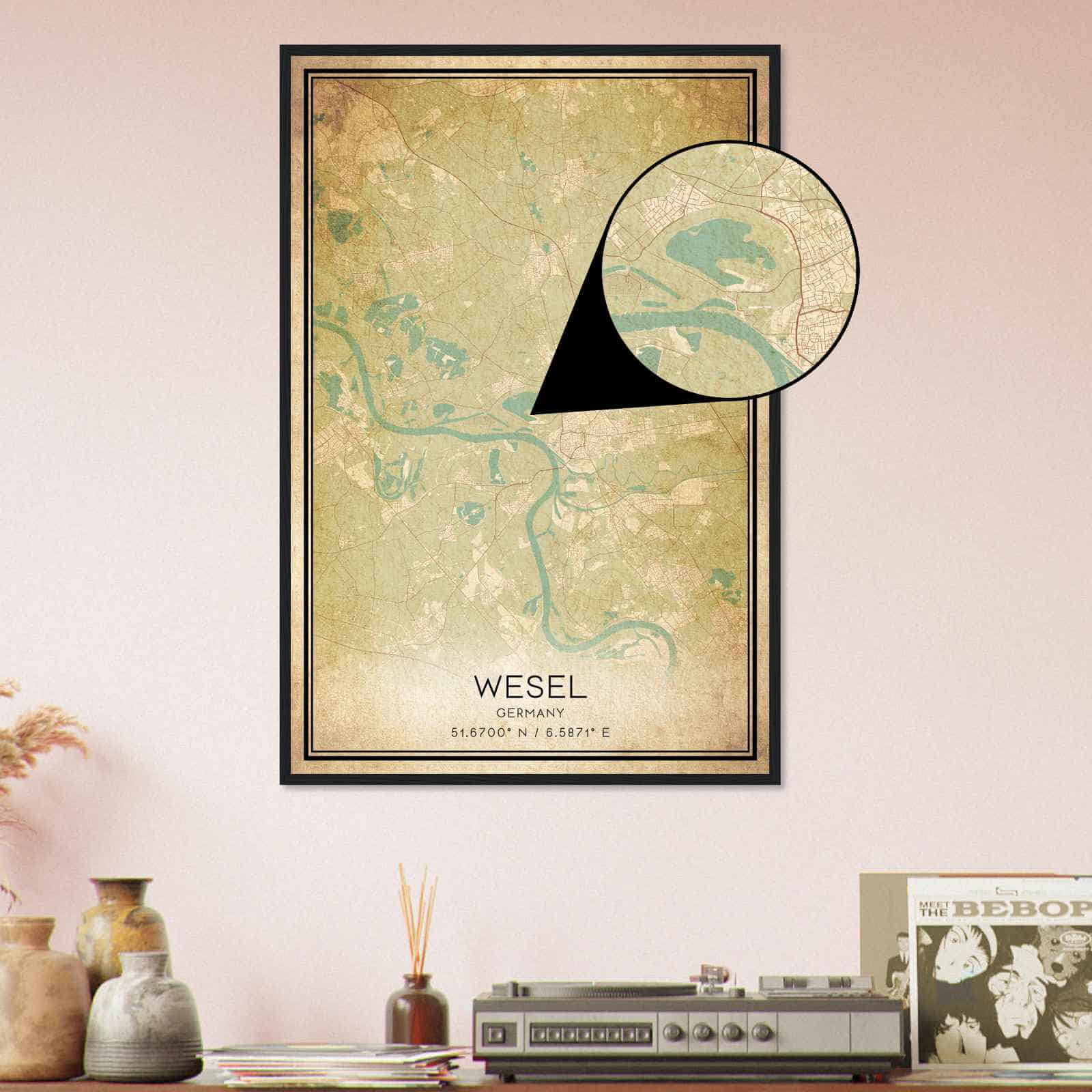 Deerfield Kansas Map Poster, Modern Home Decor Wall Art Print (Copy)