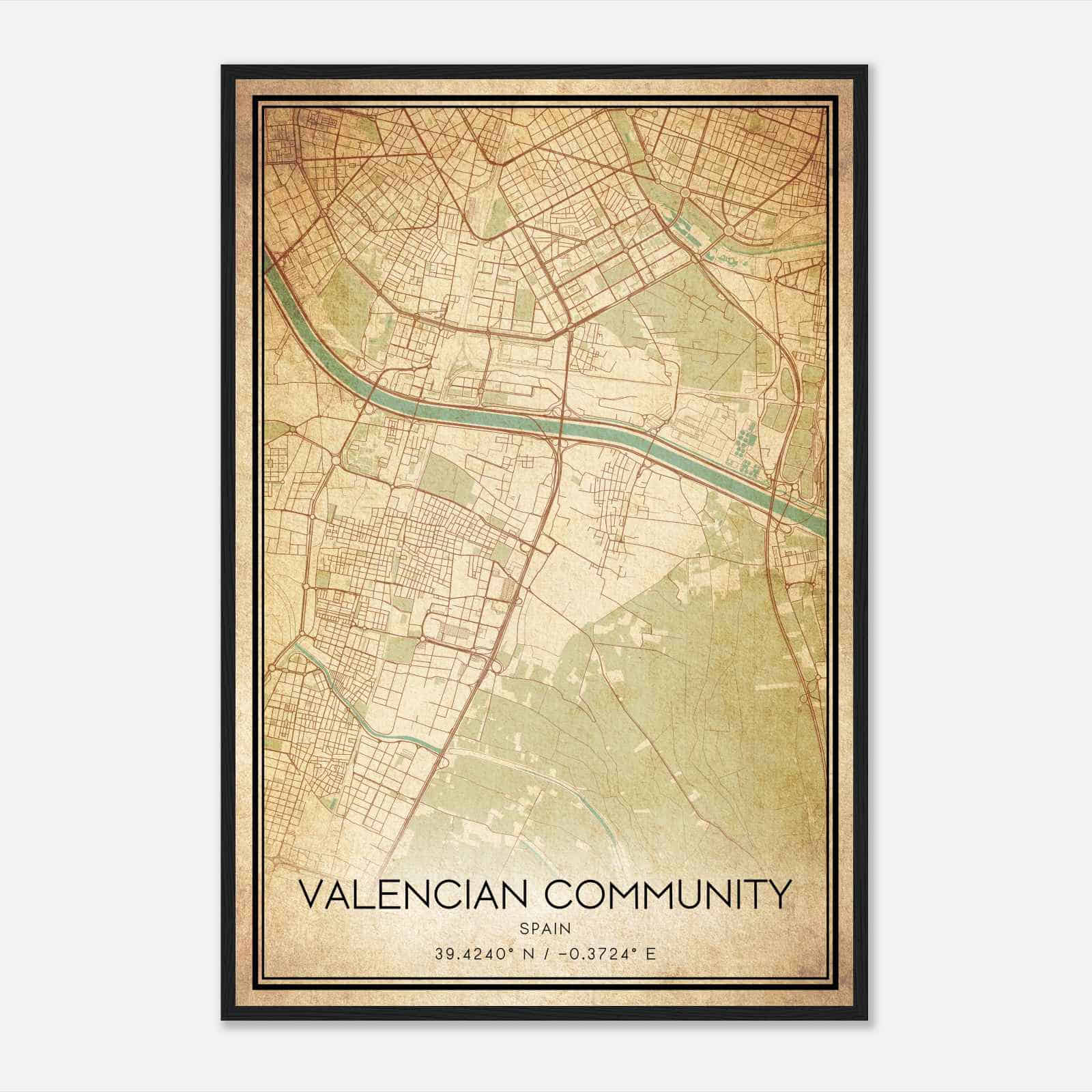 Vintage Sedavi Spain Map Poster, Sedavi City Road Wall Art Print