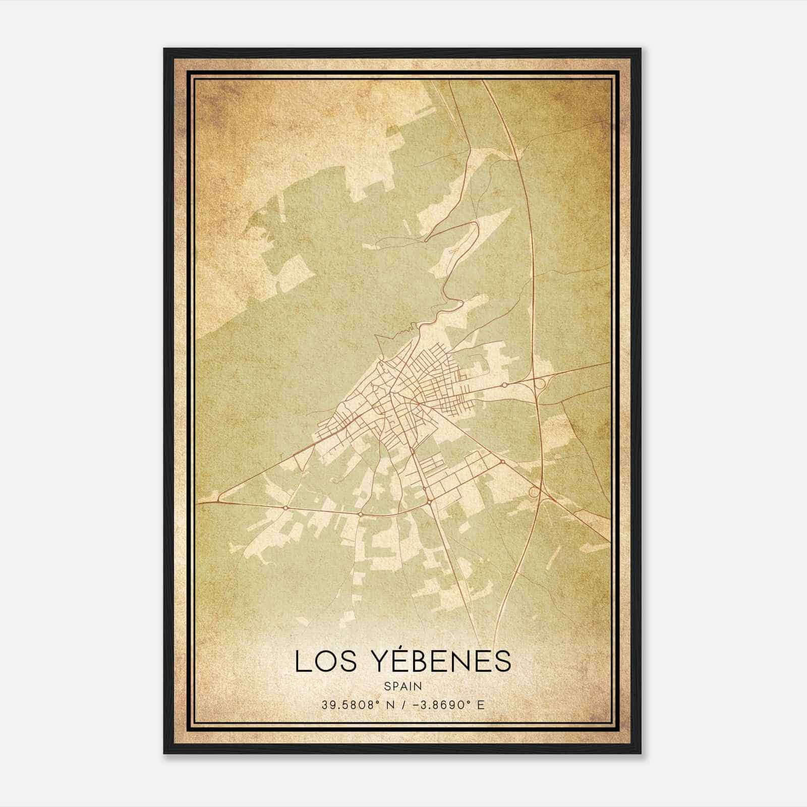Vintage Los Yebenes Spain Map Poster, Los Yebenes City Road Wall Art Print Vintage Los Yebenes Spain Map Poster, Los Yebenes City Road Wall Art Print