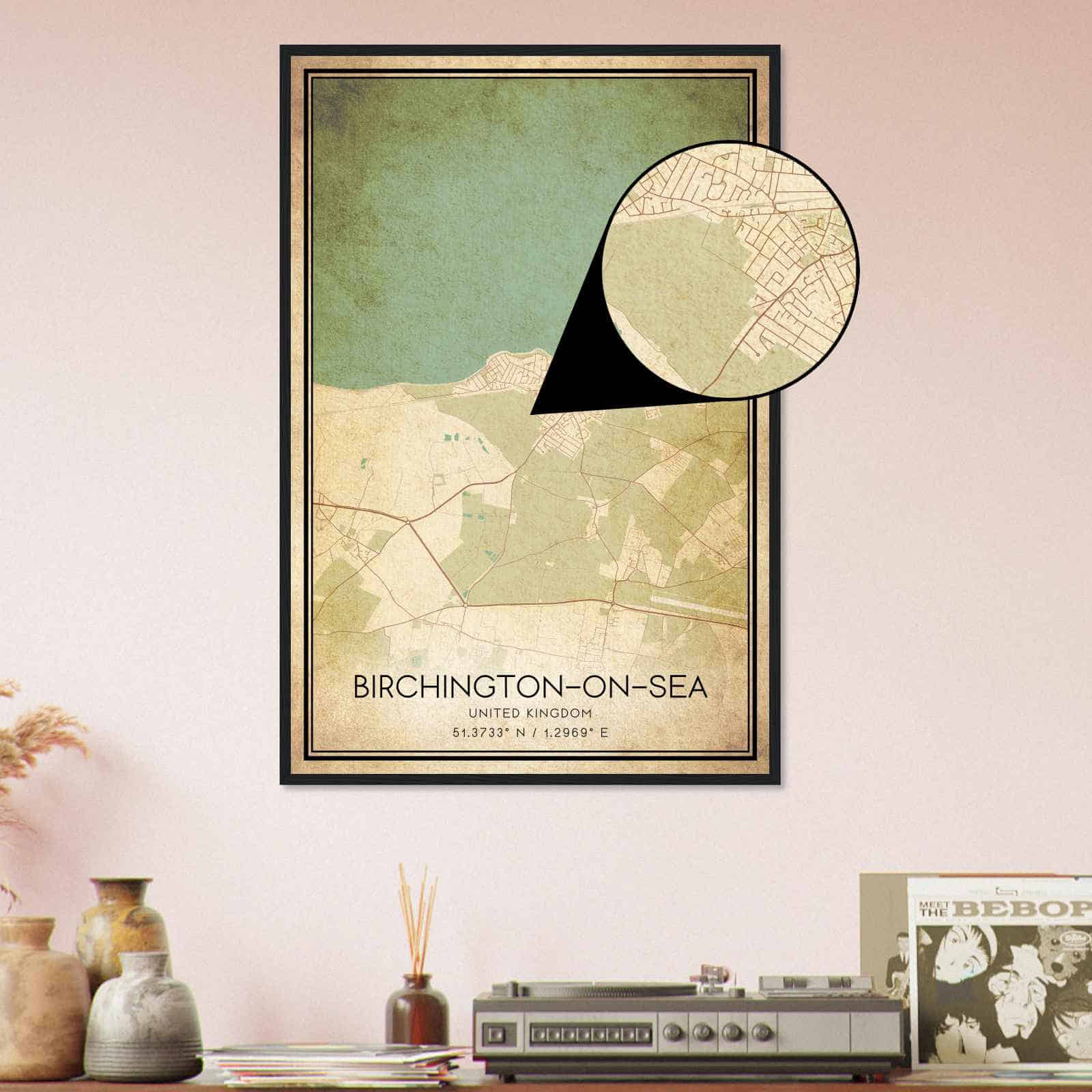 Deerfield Kansas Map Poster, Modern Home Decor Wall Art Print (Copy)