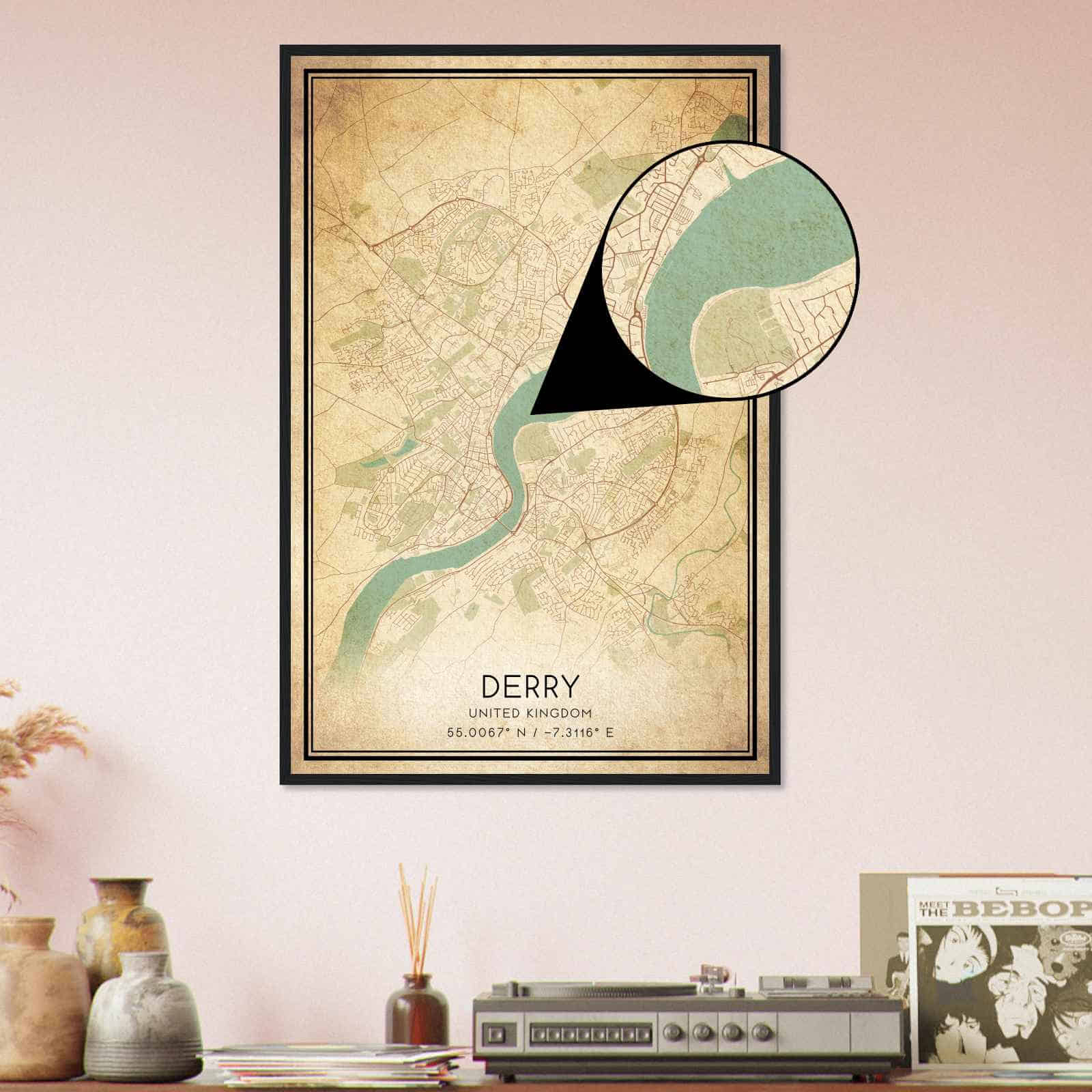 Deerfield Kansas Map Poster, Modern Home Decor Wall Art Print (Copy)