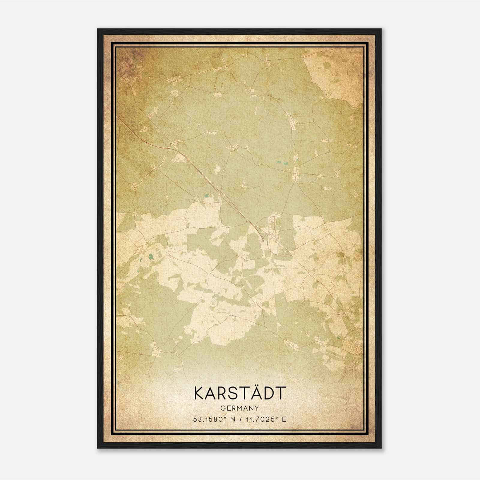 Vintage Karstadt Germany Map Poster, Karstadt City Road Wall Art Print Vintage Karstadt Germany Map Poster, Karstadt City Road Wall Art Print