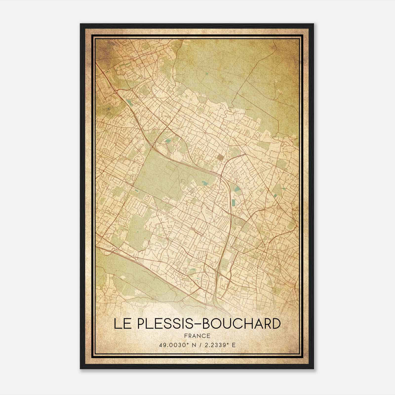 Vintage Le Plessis-Bouchard France Map Poster, Le Plessis-Bouchard City Road Wall Art Print Vintage Le Plessis-Bouchard France Map Poster, Le Plessis-Bouchard City Road Wall Art Print