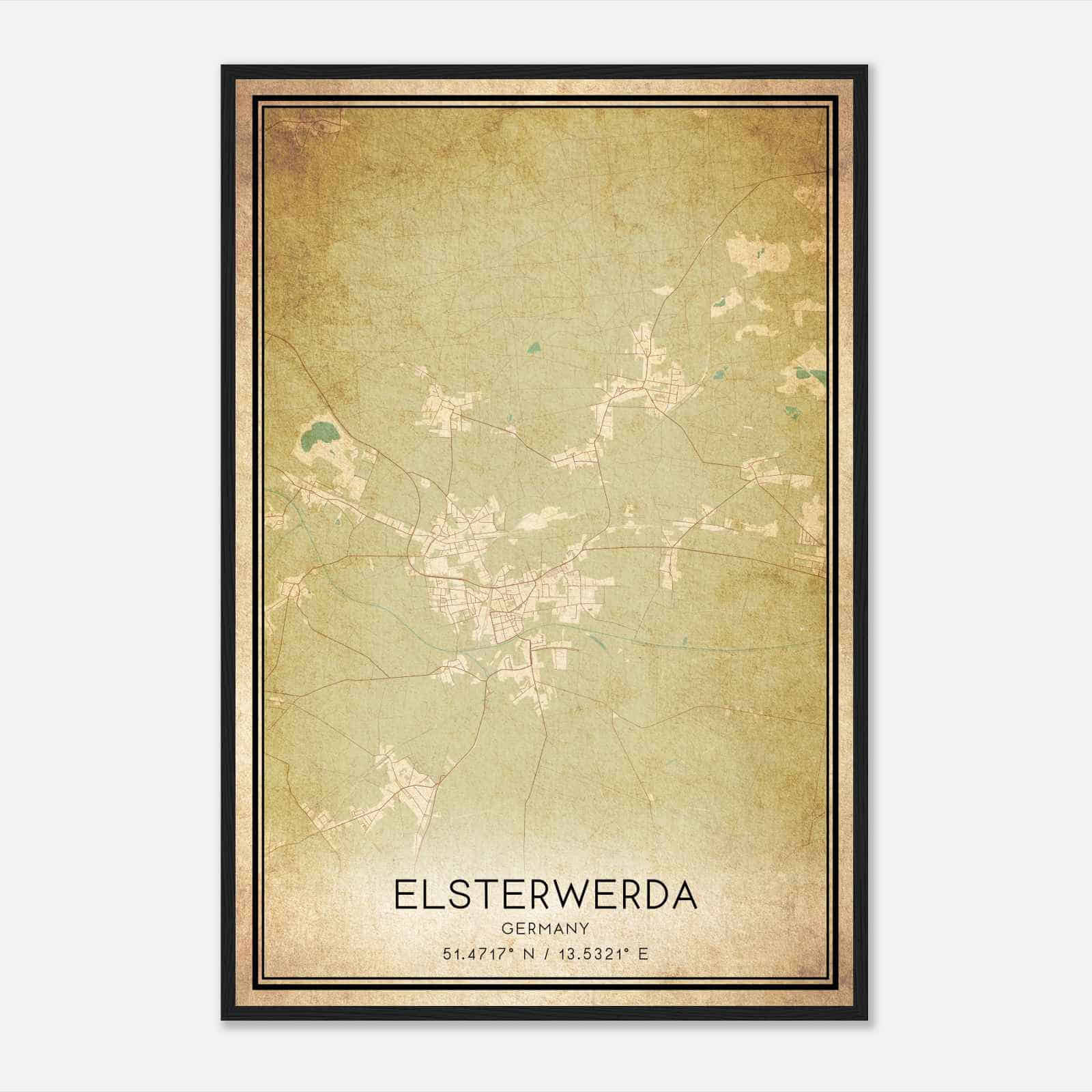 Vintage Elsterwerda Germany Map Poster, Elsterwerda City Road Wall Art Print Vintage Elsterwerda Germany Map Poster, Elsterwerda City Road Wall Art Print