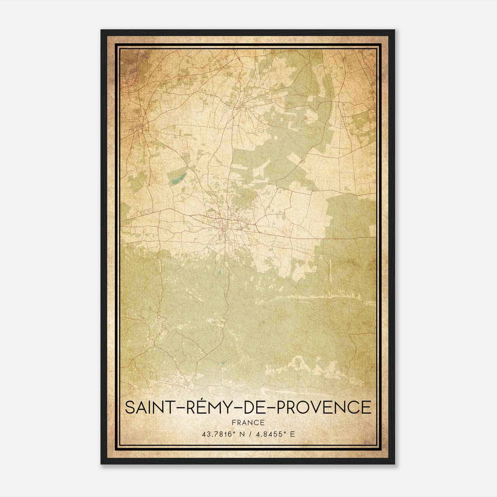Vintage Saint-Remy-de-Provence France Map Poster, Saint-Remy-de-Provence City Road Wall Art Print