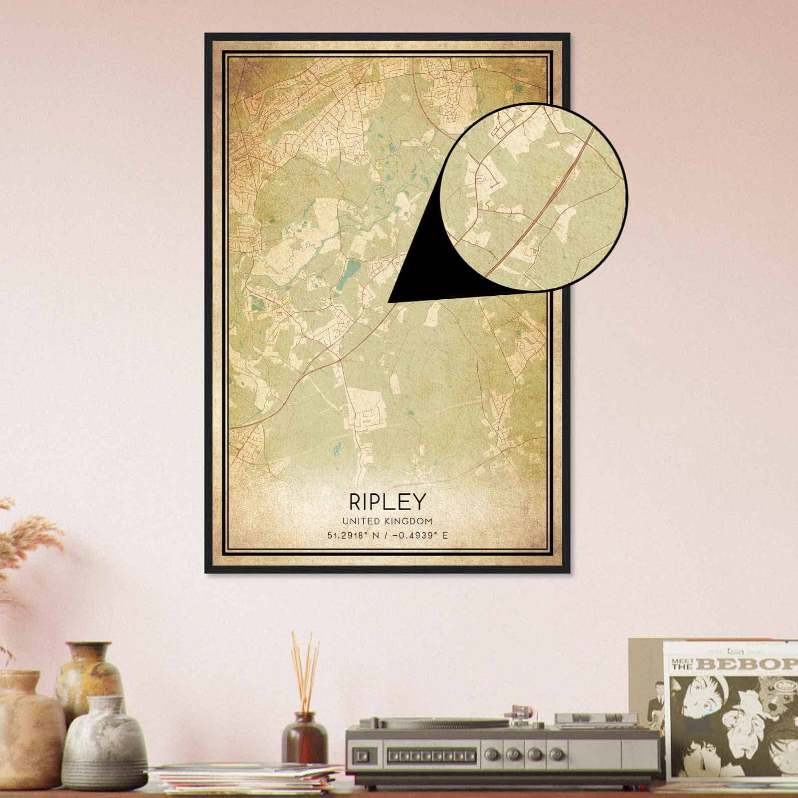 Deerfield Kansas Map Poster, Modern Home Decor Wall Art Print (Copy)