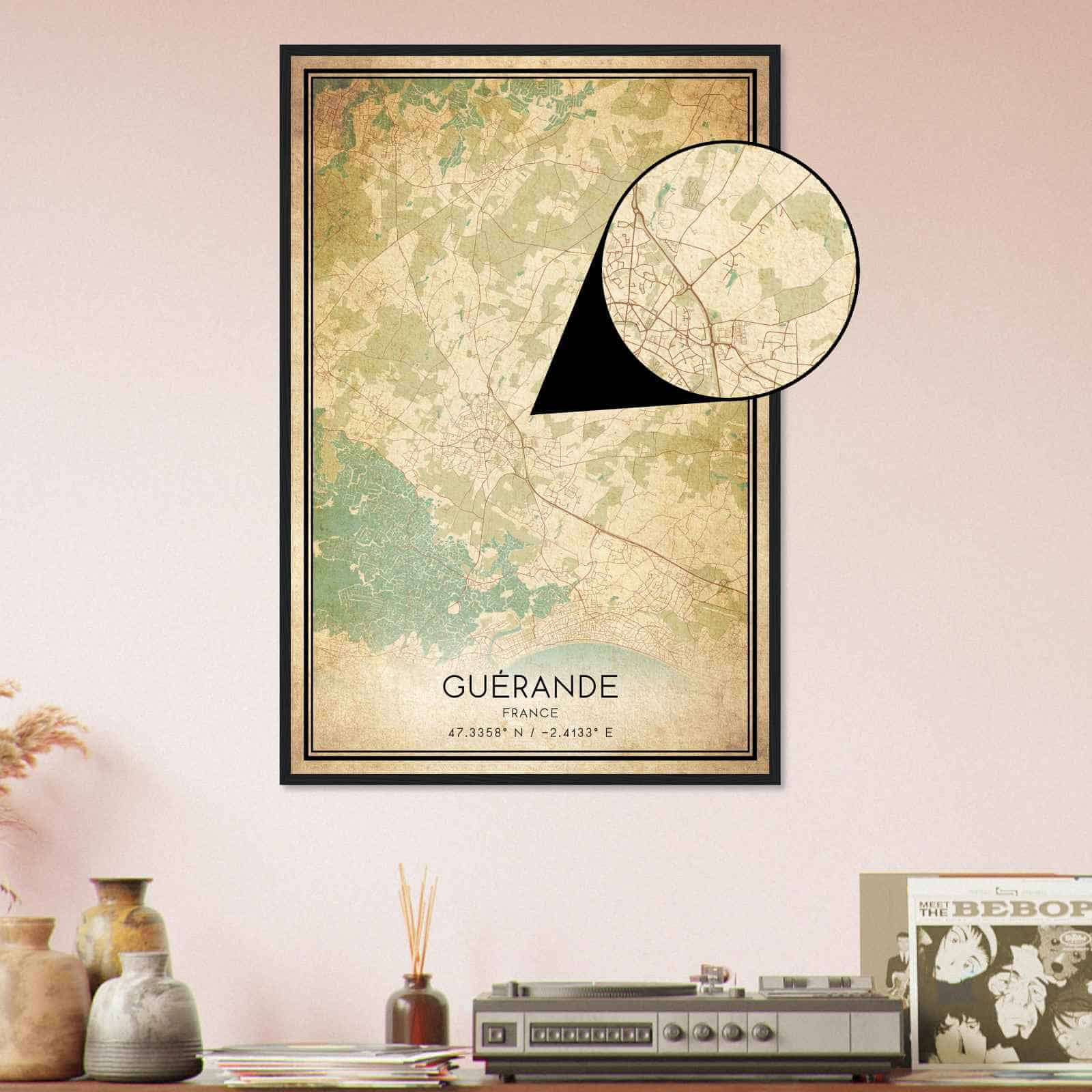 Deerfield Kansas Map Poster, Modern Home Decor Wall Art Print (Copy)