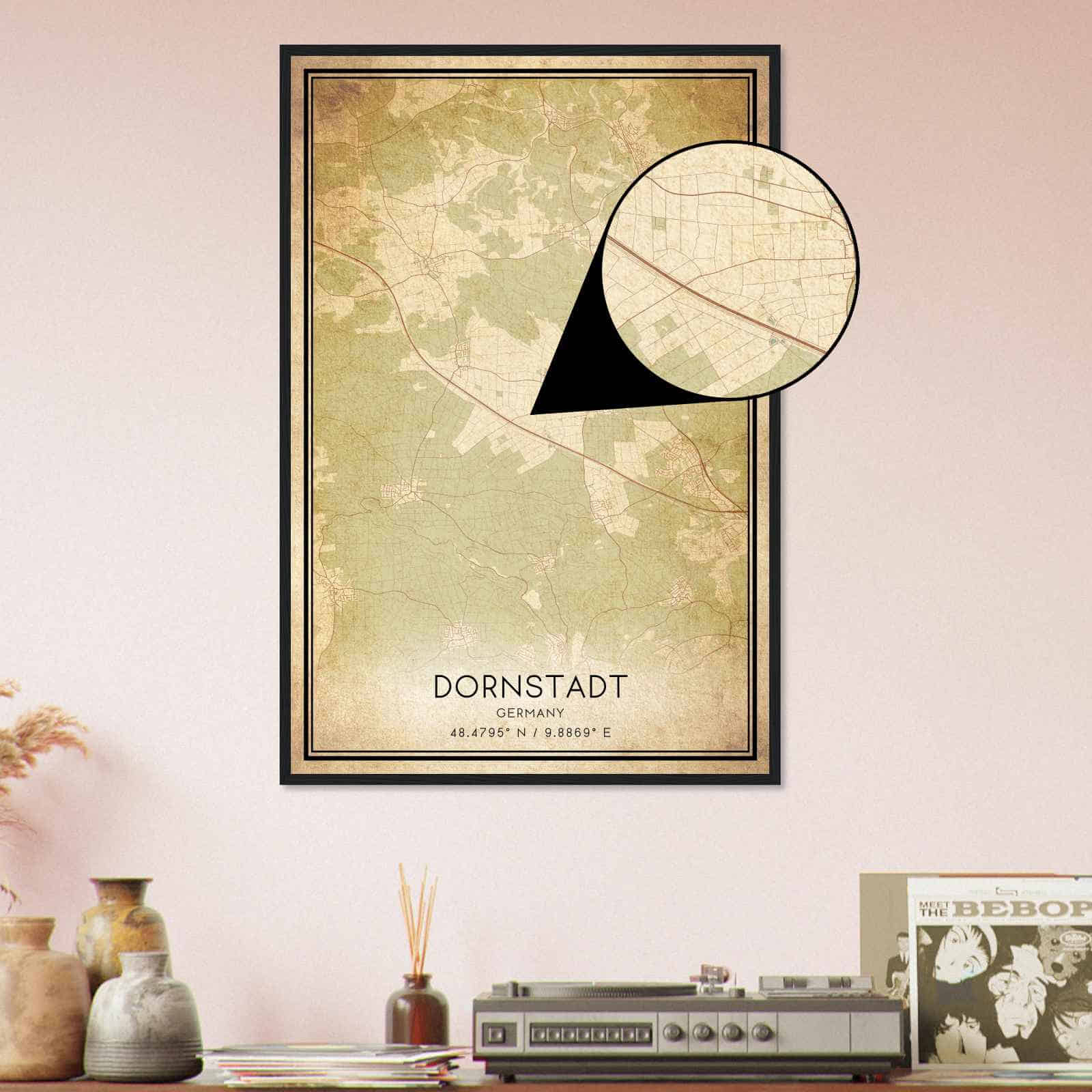 Deerfield Kansas Map Poster, Modern Home Decor Wall Art Print (Copy)
