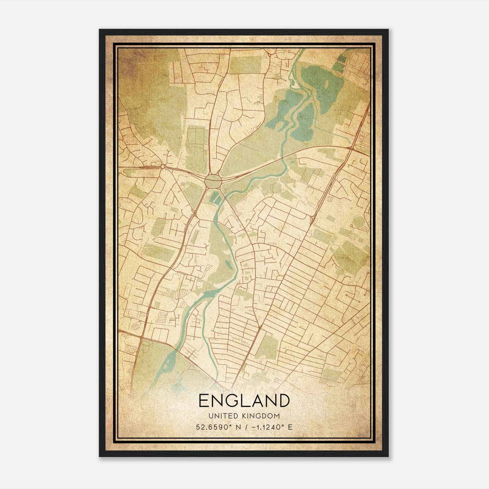 Vintage Belgrave United Kingdom Map Poster, Belgrave City Road Wall Art Print