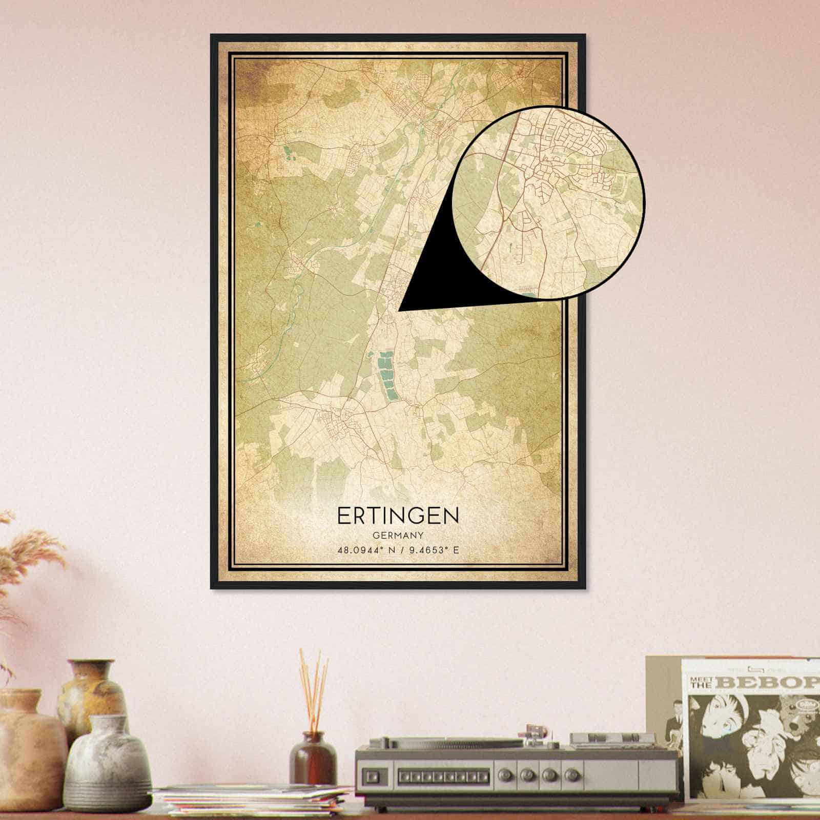 Deerfield Kansas Map Poster, Modern Home Decor Wall Art Print (Copy)