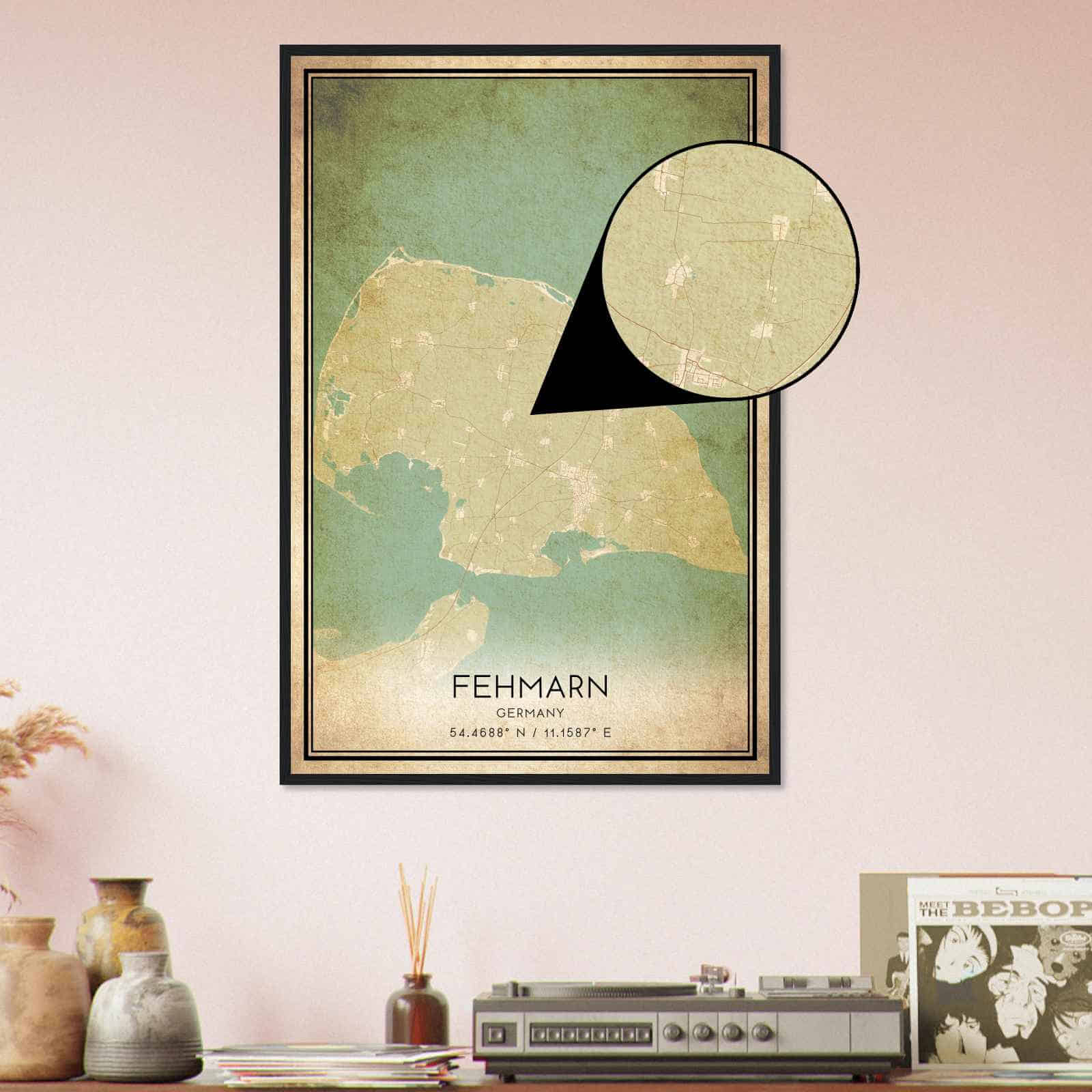 Deerfield Kansas Map Poster, Modern Home Decor Wall Art Print (Copy)