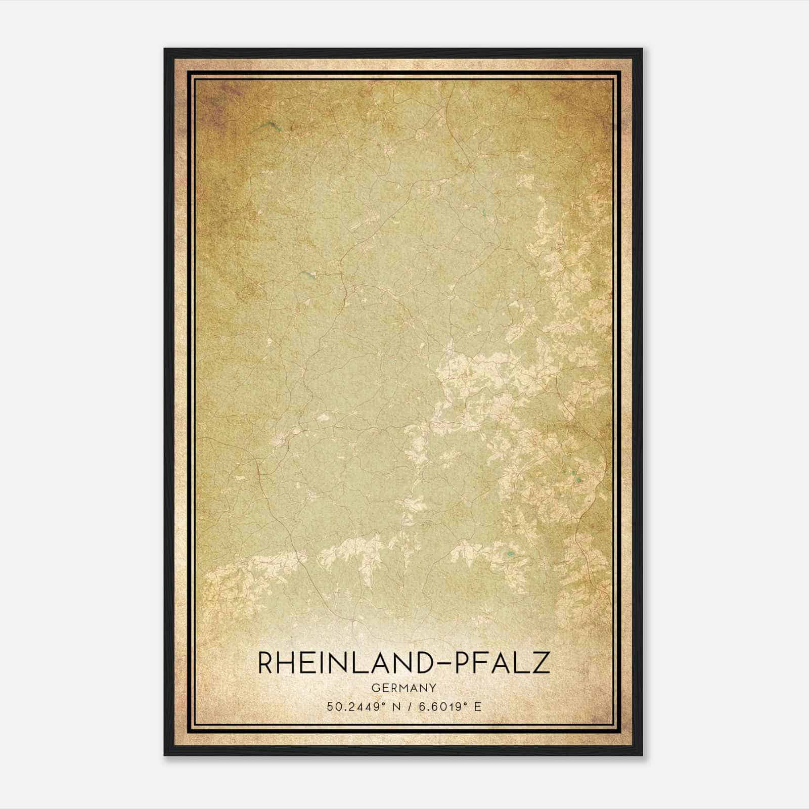 Vintage Gerolstein Germany Map Poster, Gerolstein City Road Wall Art Print