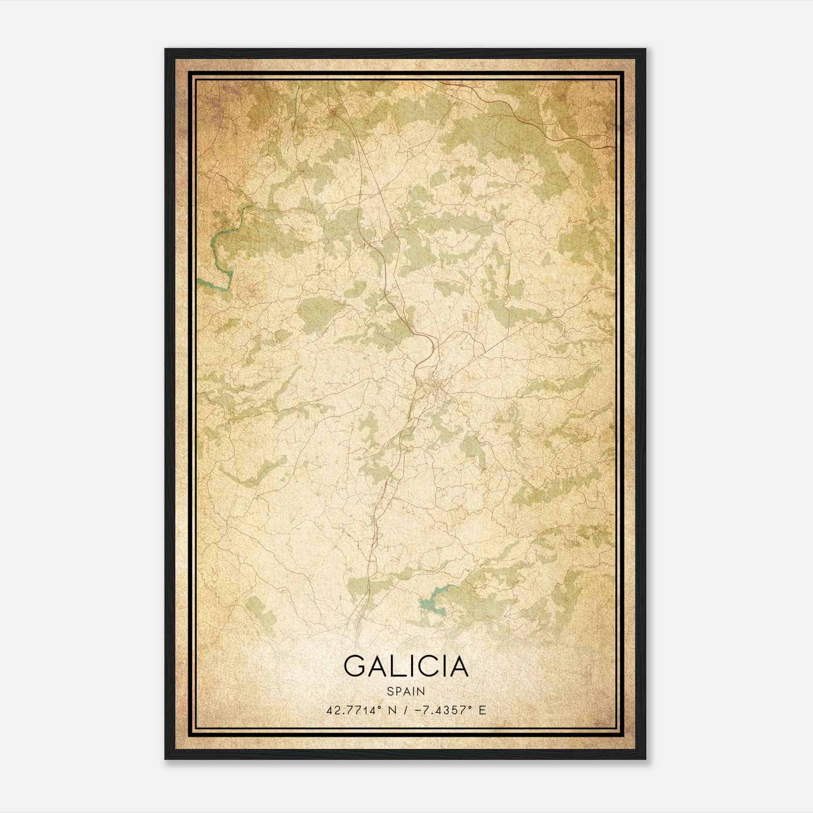 Vintage Sarria Spain Map Poster, Sarria City Road Wall Art Print