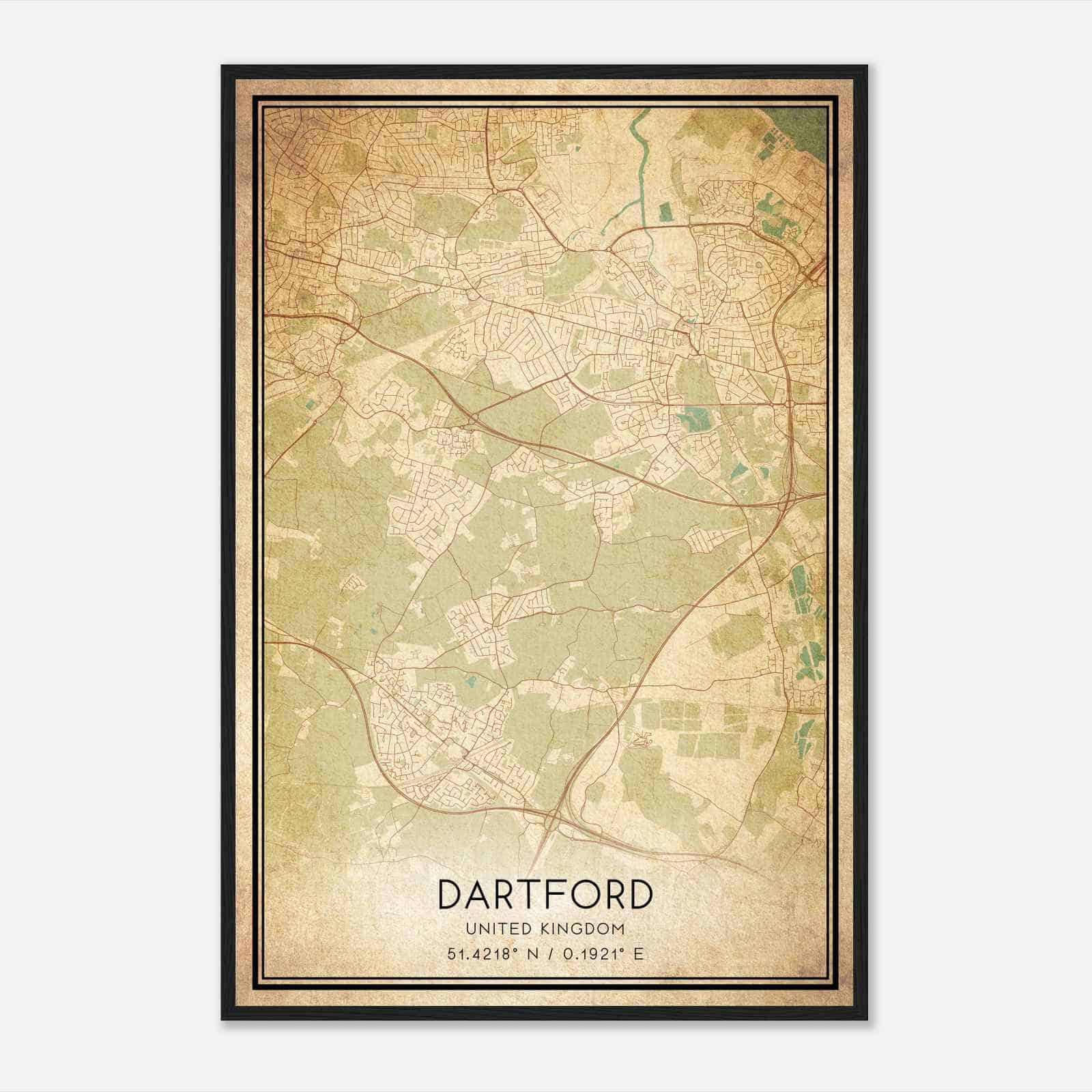 Vintage Wilmington United Kingdom Map Poster, Wilmington City Road Wall Art Print