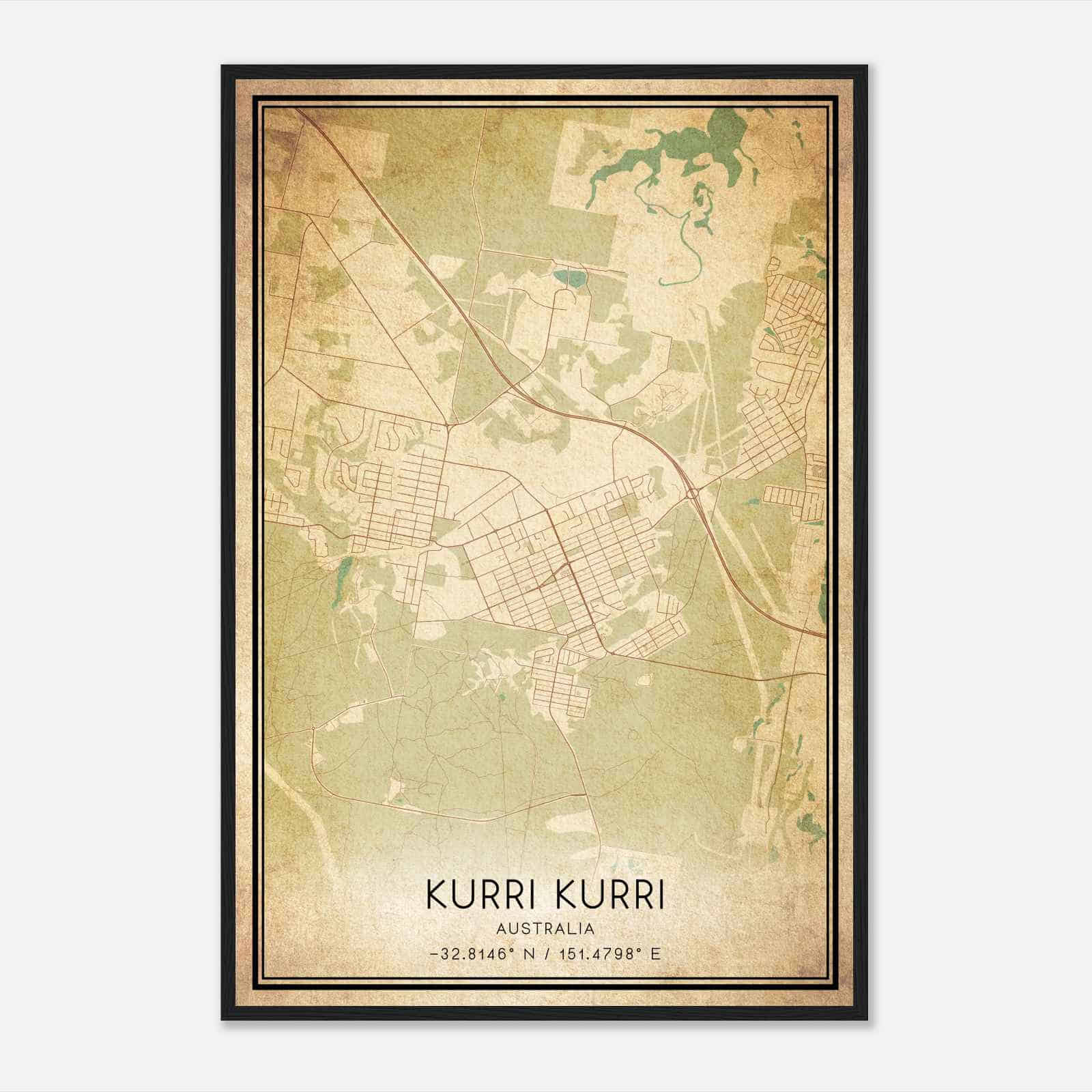 Vintage Kurri Kurri Australia Map Poster, Kurri Kurri City Road Wall Art Print Vintage Kurri Kurri Australia Map Poster, Kurri Kurri City Road Wall Art Print