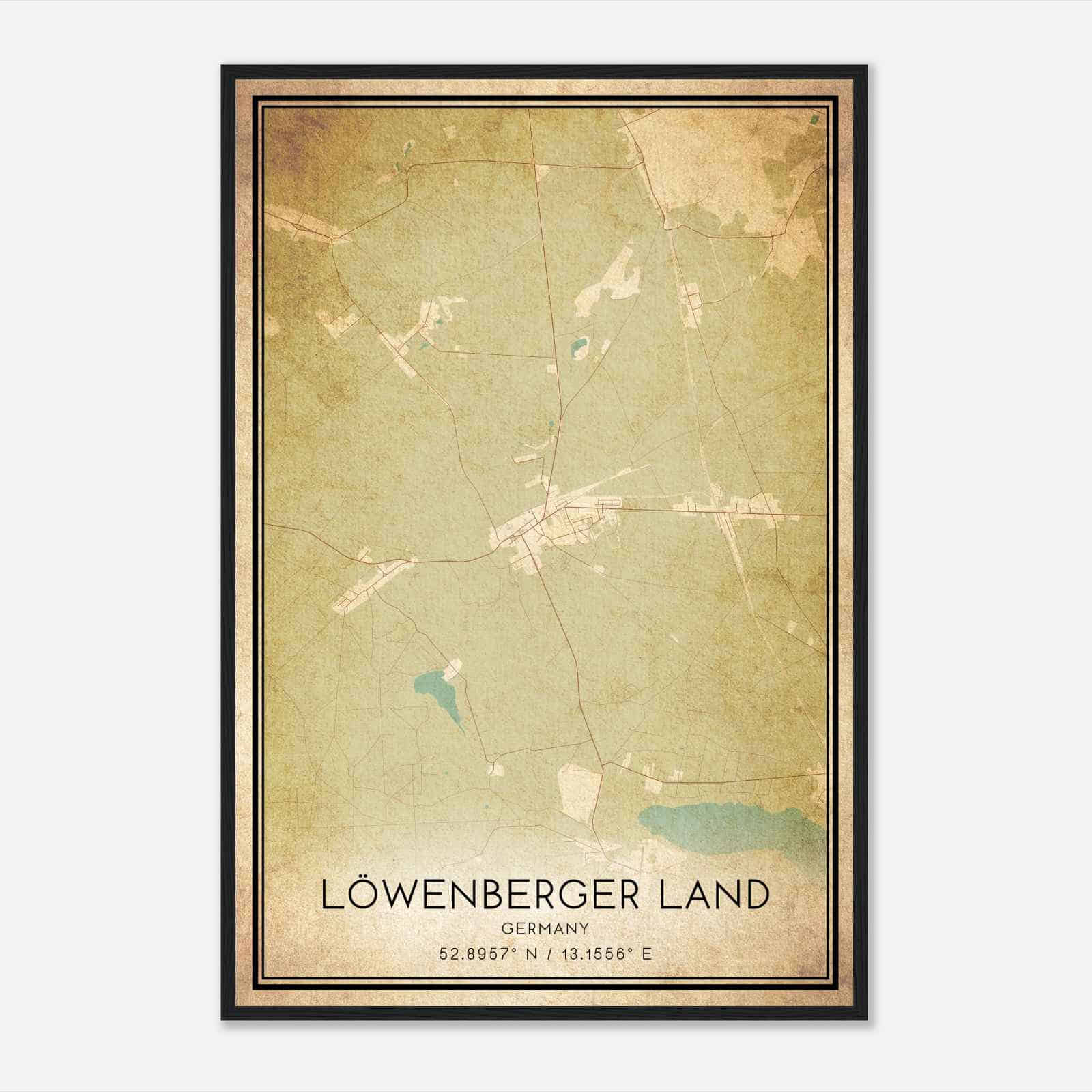Vintage Lowenberg Germany Map Poster, Lowenberg City Road Wall Art Print Vintage Lowenberg Germany Map Poster, Lowenberg City Road Wall Art Print