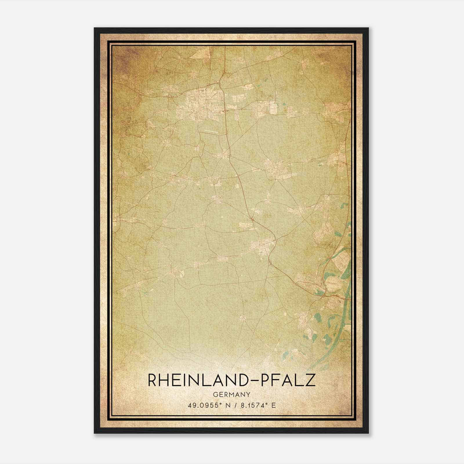 Vintage Kandel Germany Map Poster, Kandel City Road Wall Art Print