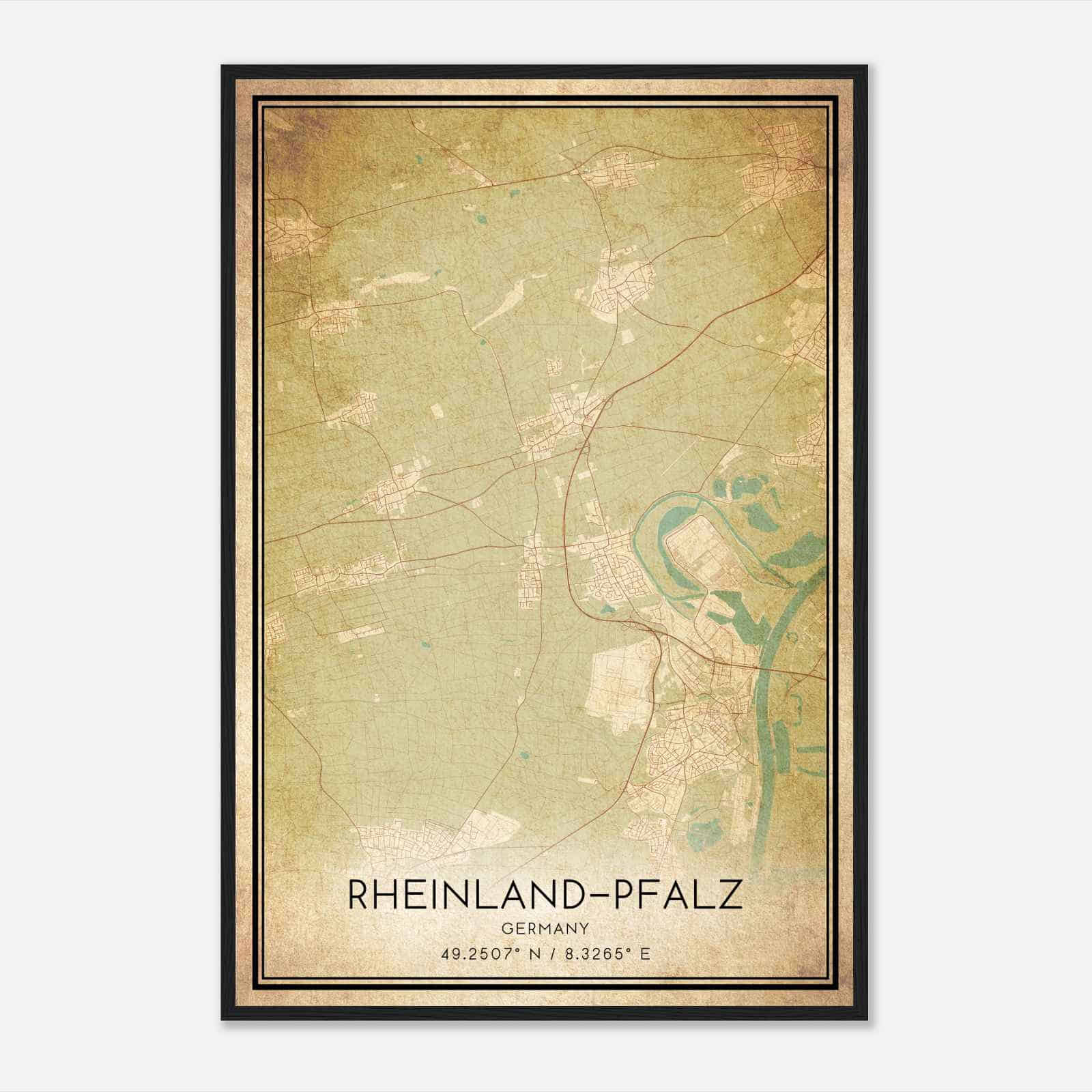 Vintage Lingenfeld Germany Map Poster, Lingenfeld City Road Wall Art Print