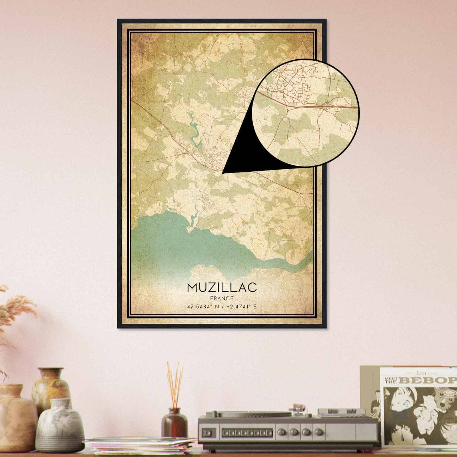 Deerfield Kansas Map Poster, Modern Home Decor Wall Art Print (Copy)