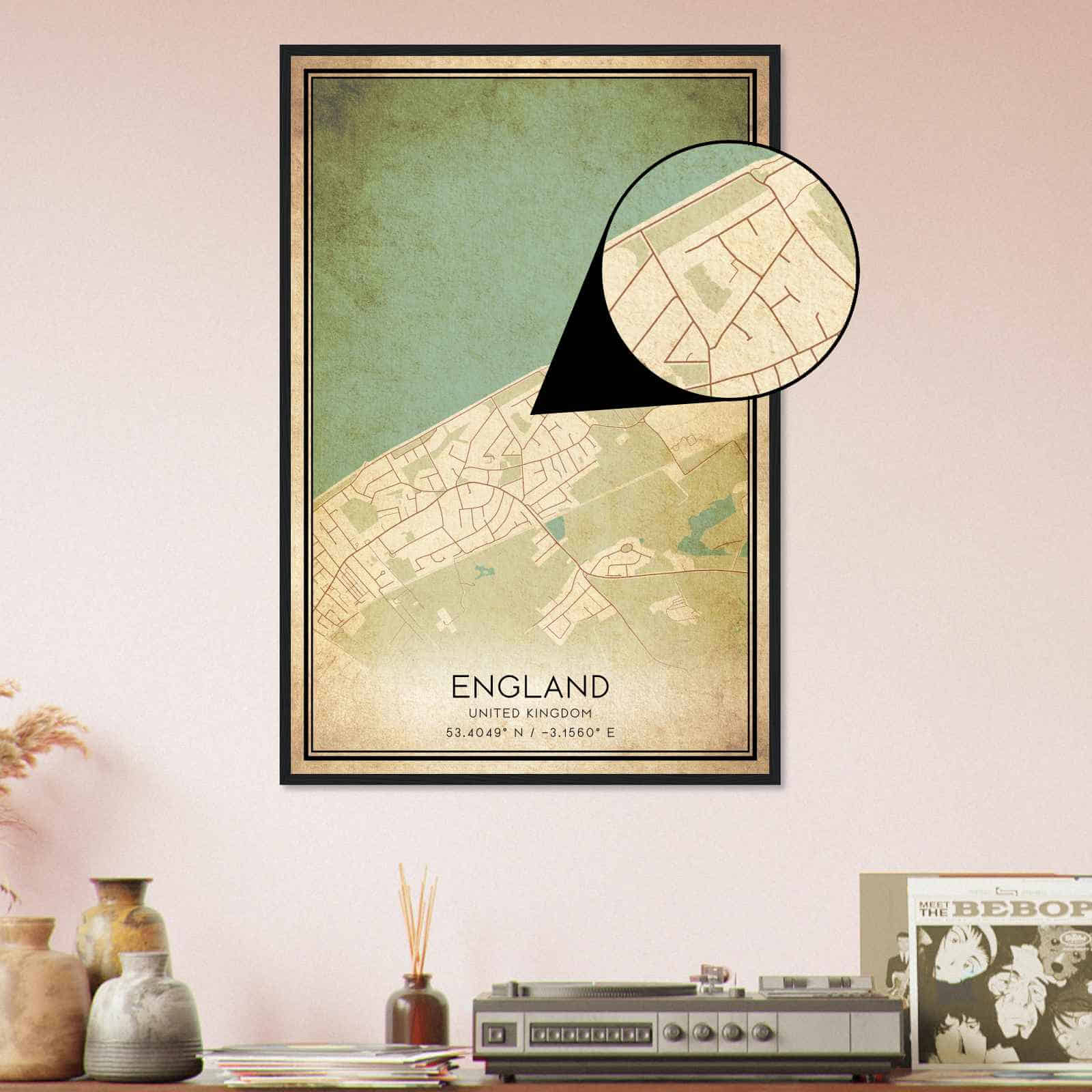 Deerfield Kansas Map Poster, Modern Home Decor Wall Art Print (Copy)