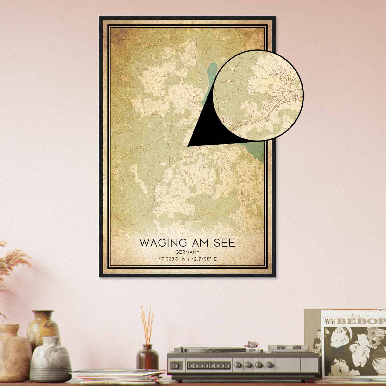 Deerfield Kansas Map Poster, Modern Home Decor Wall Art Print (Copy)