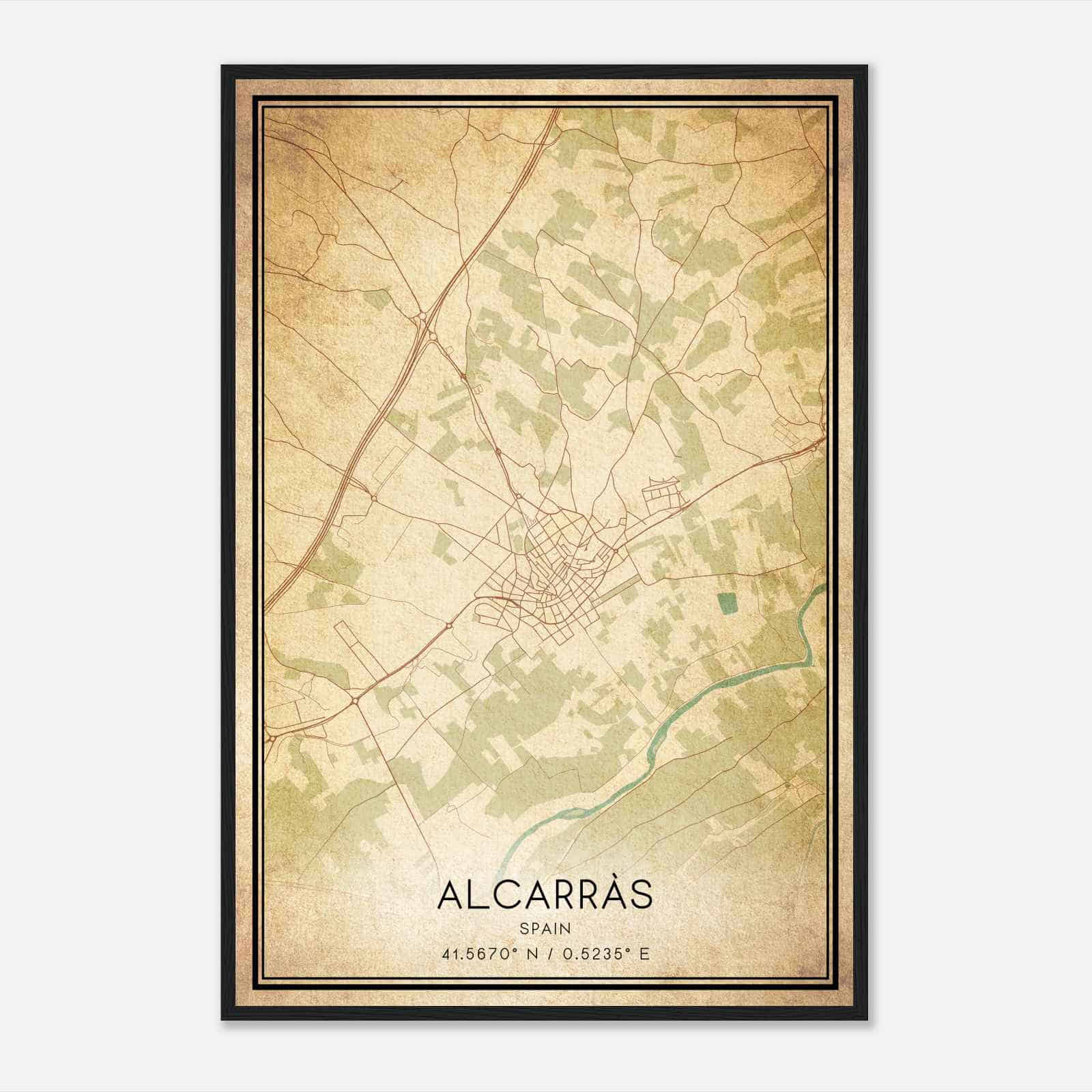 Vintage Alcarraz Spain Map Poster, Alcarraz City Road Wall Art Print Vintage Alcarraz Spain Map Poster, Alcarraz City Road Wall Art Print