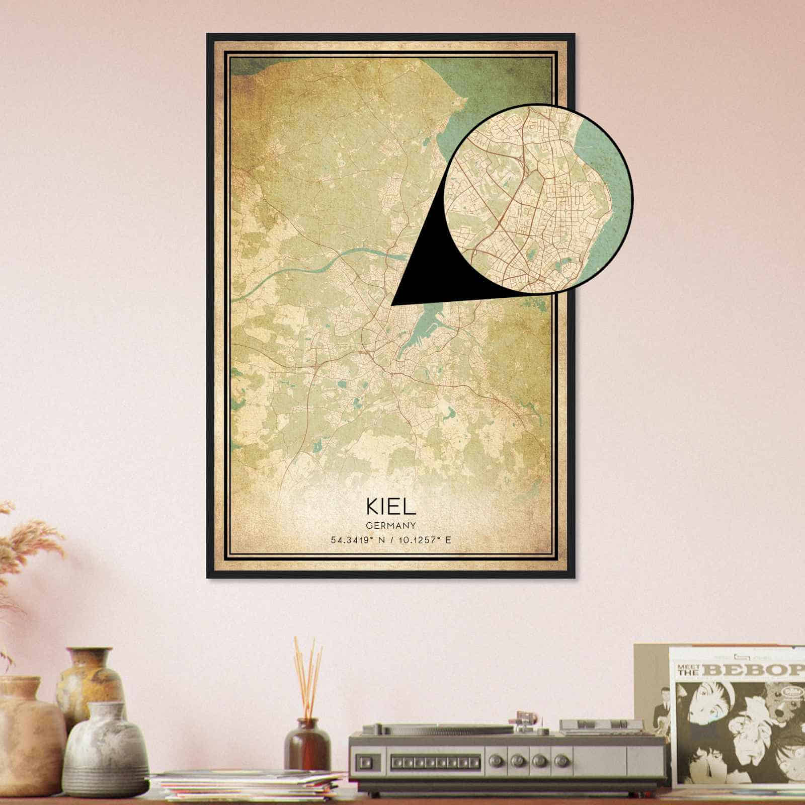 Deerfield Kansas Map Poster, Modern Home Decor Wall Art Print (Copy)