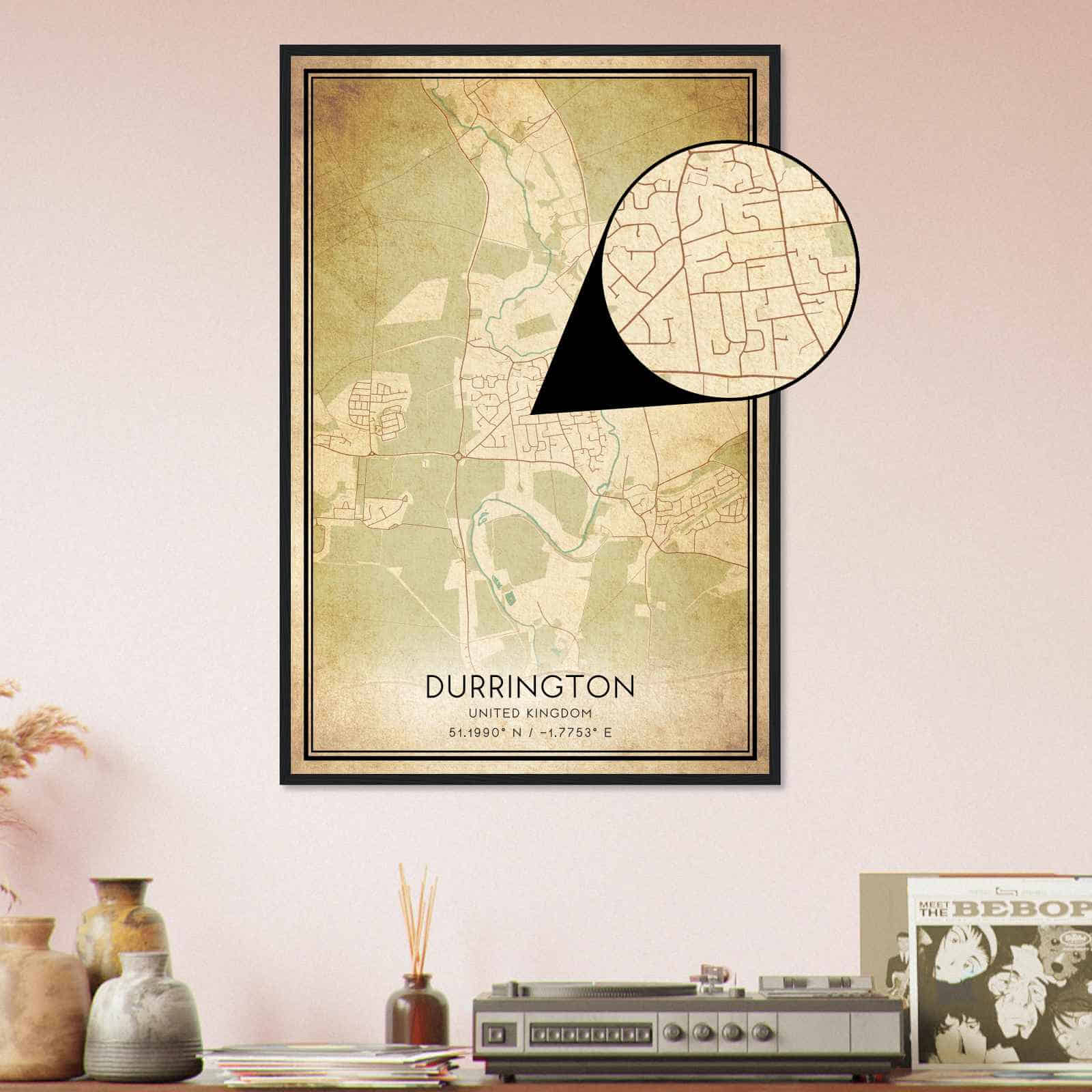 Deerfield Kansas Map Poster, Modern Home Decor Wall Art Print (Copy)