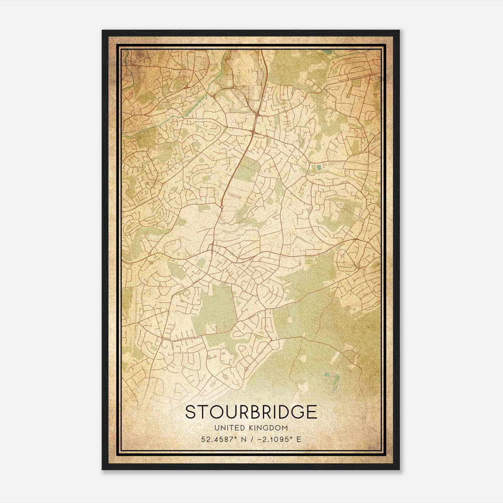 Vintage Lye United Kingdom Map Poster, Lye City Road Wall Art Print Vintage Lye United Kingdom Map Poster, Lye City Road Wall Art Print