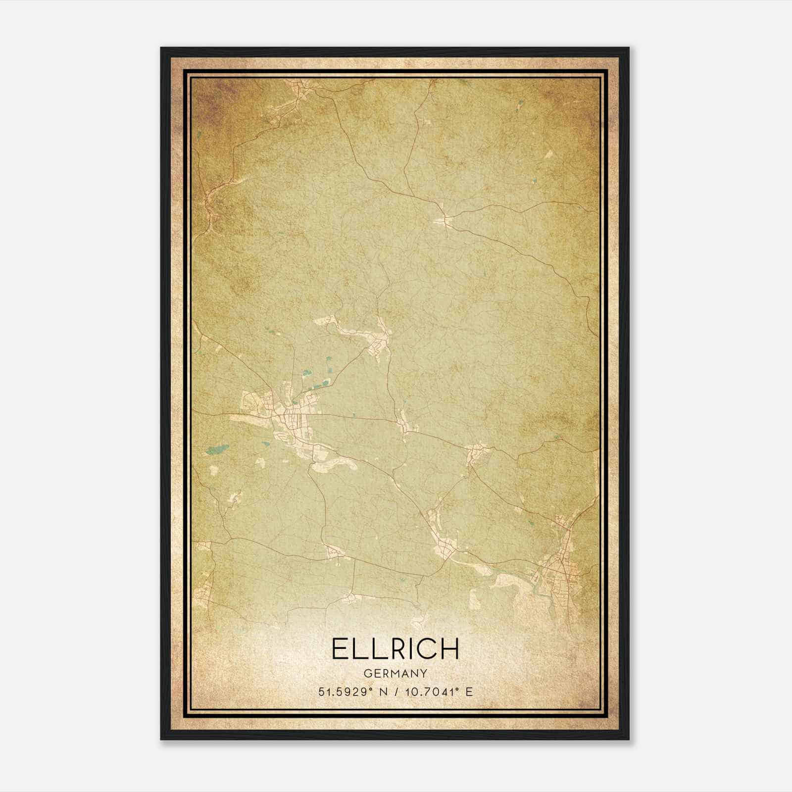 Vintage Ellrich Germany Map Poster, Ellrich City Road Wall Art Print Vintage Ellrich Germany Map Poster, Ellrich City Road Wall Art Print