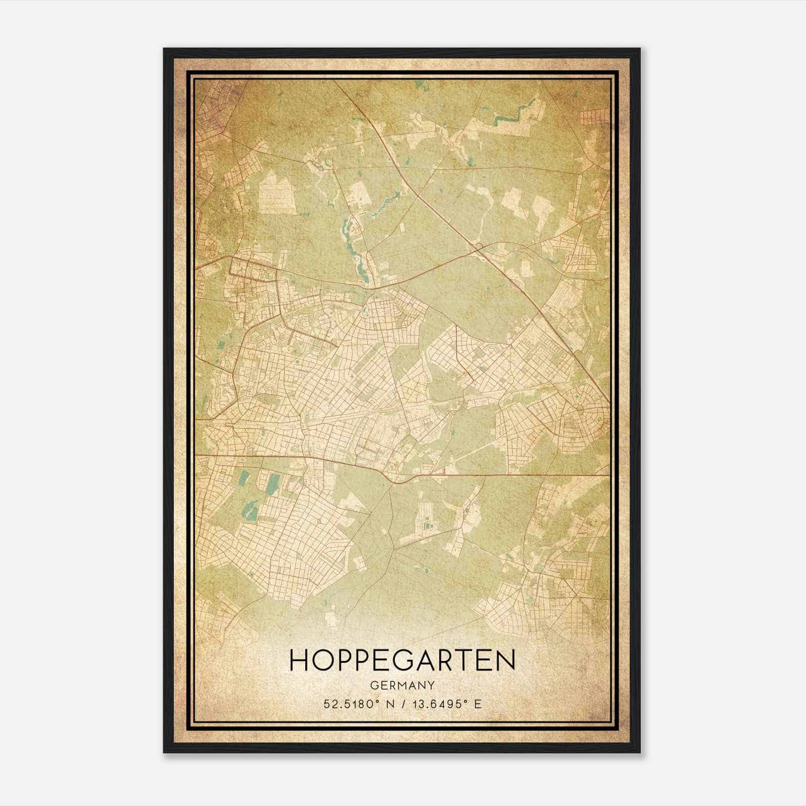 Vintage Hoppegarten Germany Map Poster, Hoppegarten City Road Wall Art Print Vintage Hoppegarten Germany Map Poster, Hoppegarten City Road Wall Art Print