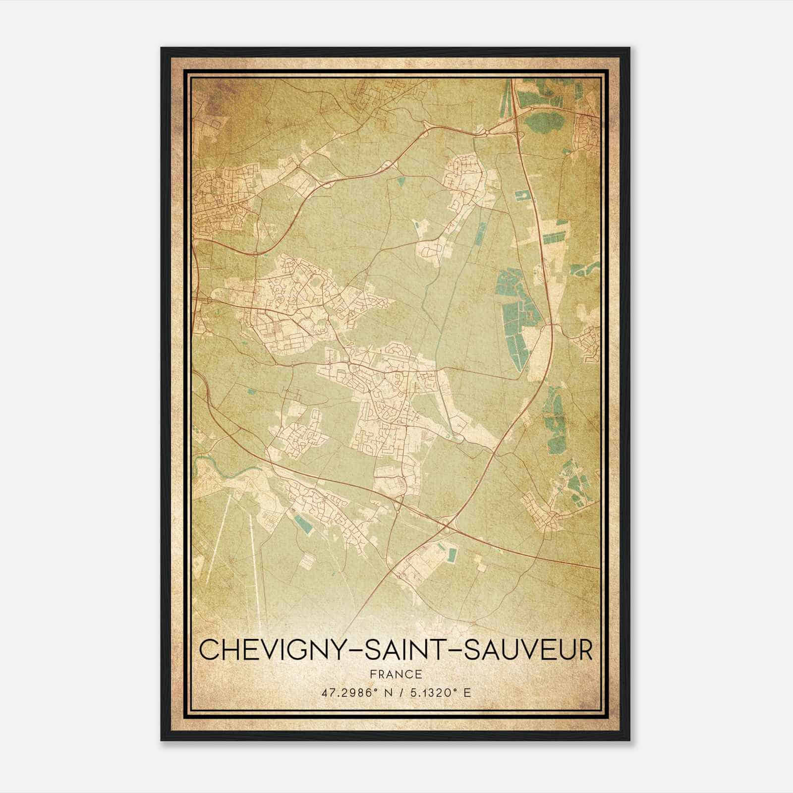 Vintage Chevigny-Saint-Sauveur France Map Poster, Chevigny-Saint-Sauveur City Road Wall Art Print Vintage Chevigny-Saint-Sauveur France Map Poster, Chevigny-Saint-Sauveur City Road Wall Art Print