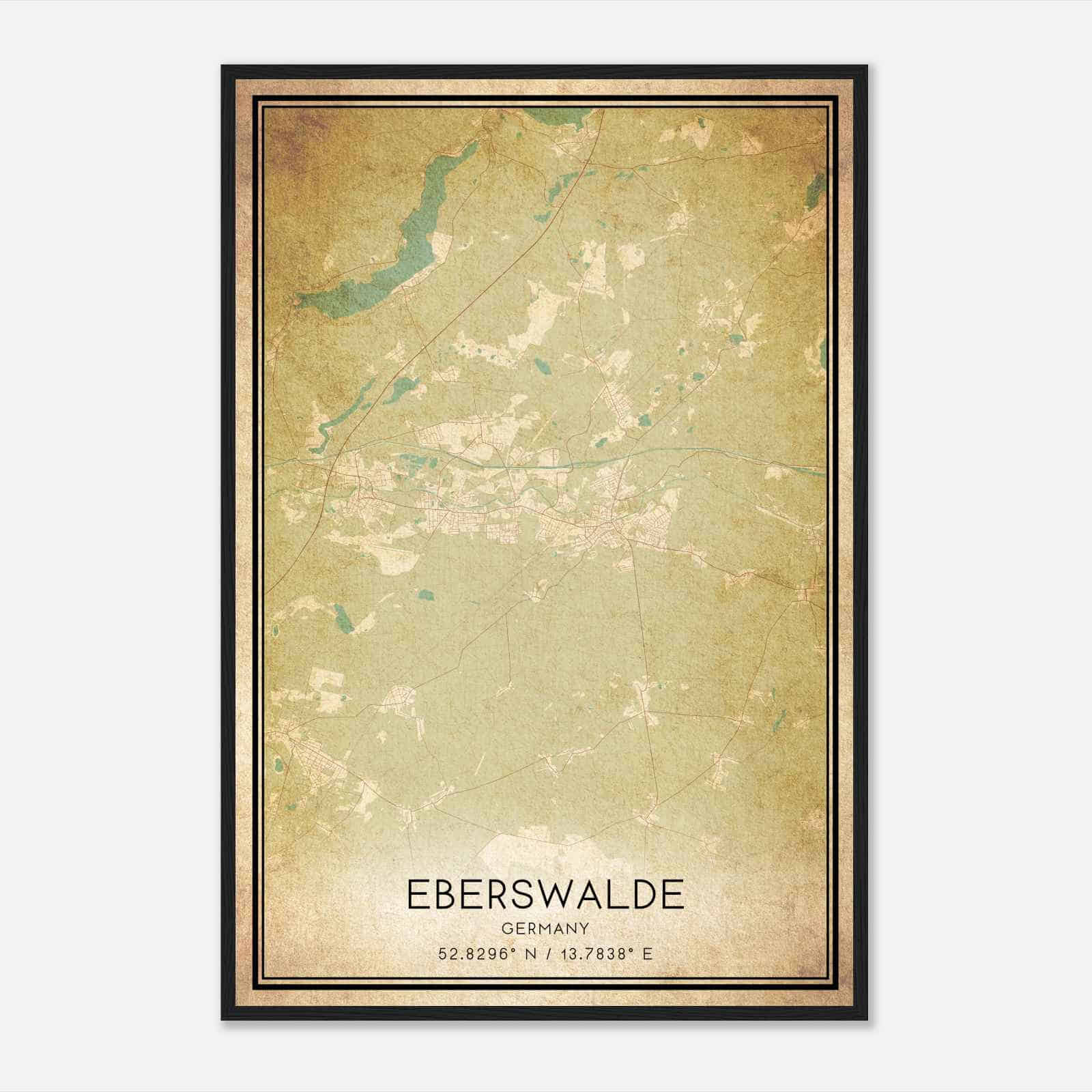 Vintage Eberswalde Germany Map Poster, Eberswalde City Road Wall Art Print Vintage Eberswalde Germany Map Poster, Eberswalde City Road Wall Art Print