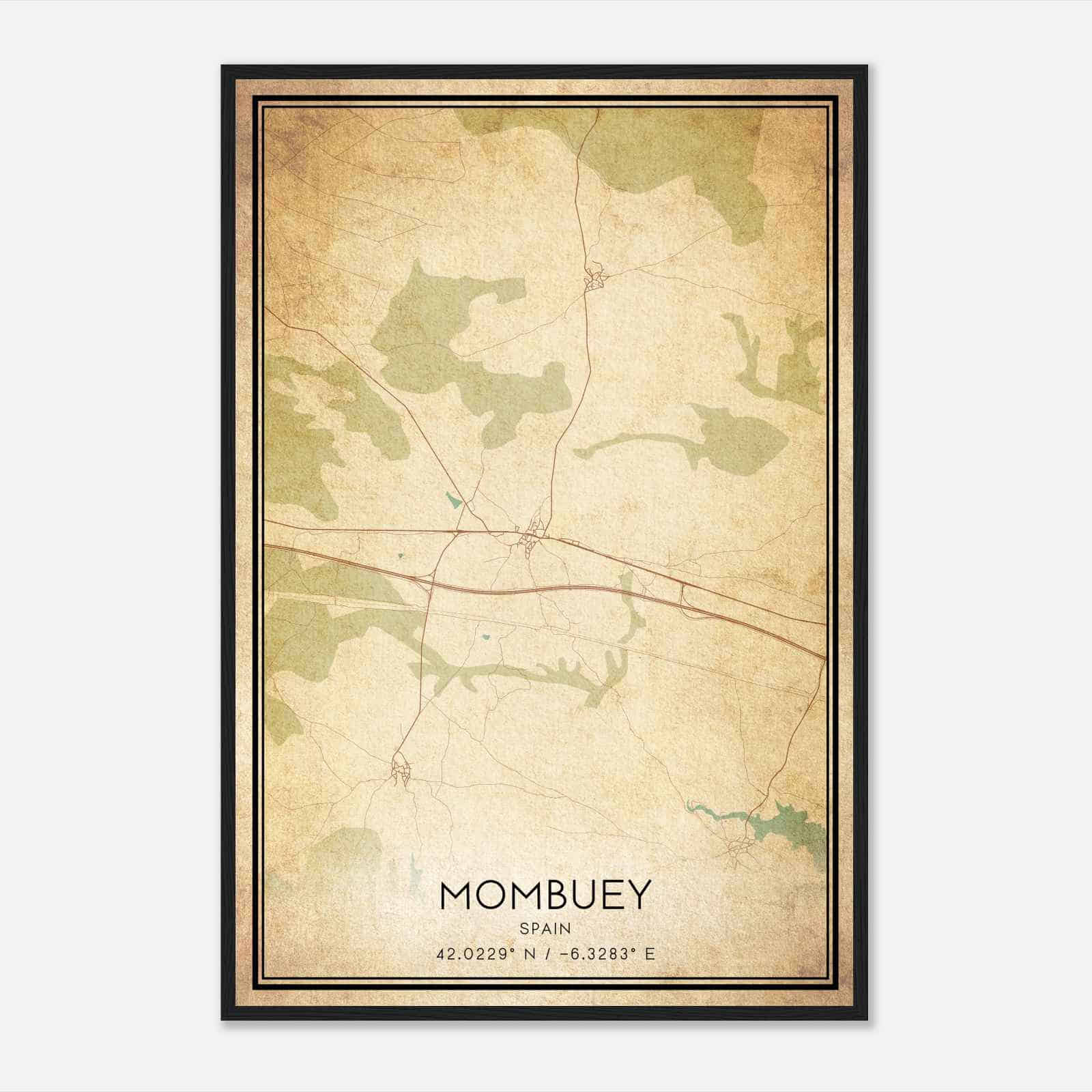 Vintage Santa Margarita de Mombuy Spain Map Poster, Santa Margarita de Mombuy City Road Wall Art Print