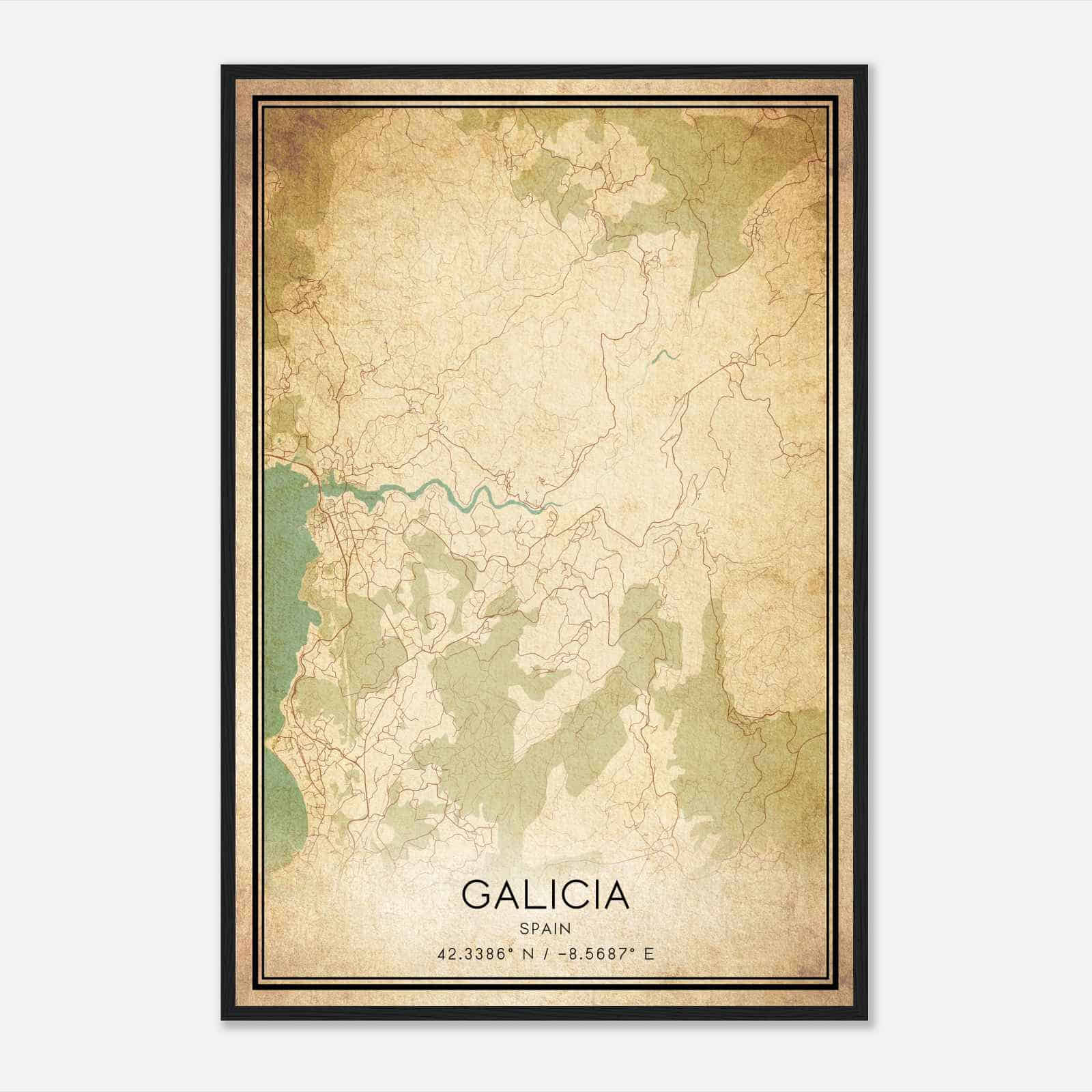 Vintage Sotomayor Spain Map Poster, Sotomayor City Road Wall Art Print