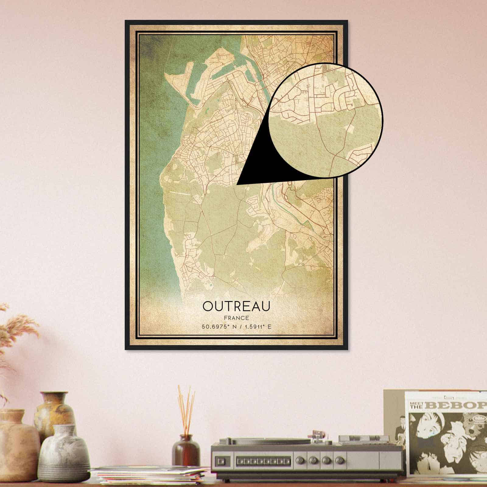 Deerfield Kansas Map Poster, Modern Home Decor Wall Art Print (Copy)