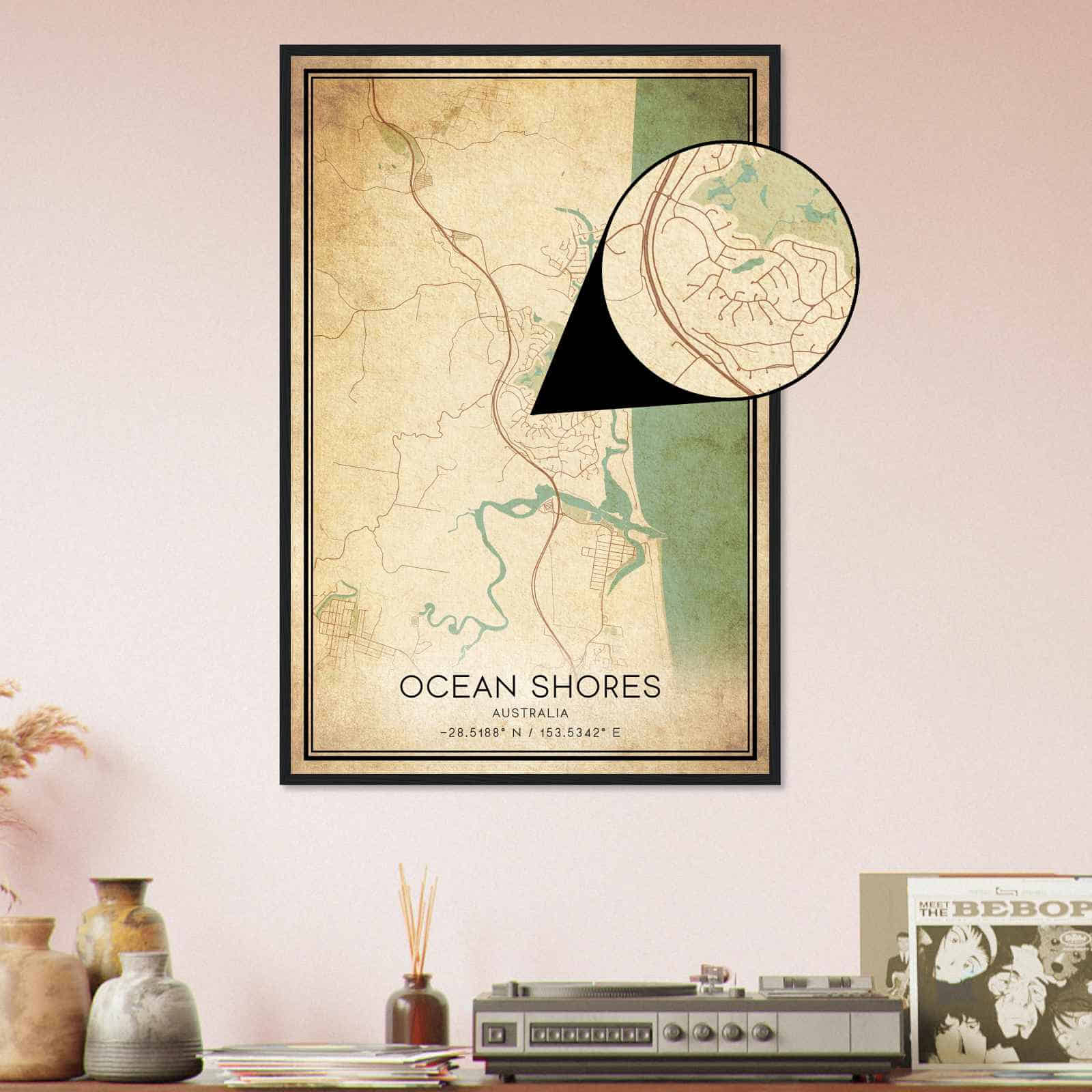 Deerfield Kansas Map Poster, Modern Home Decor Wall Art Print (Copy)