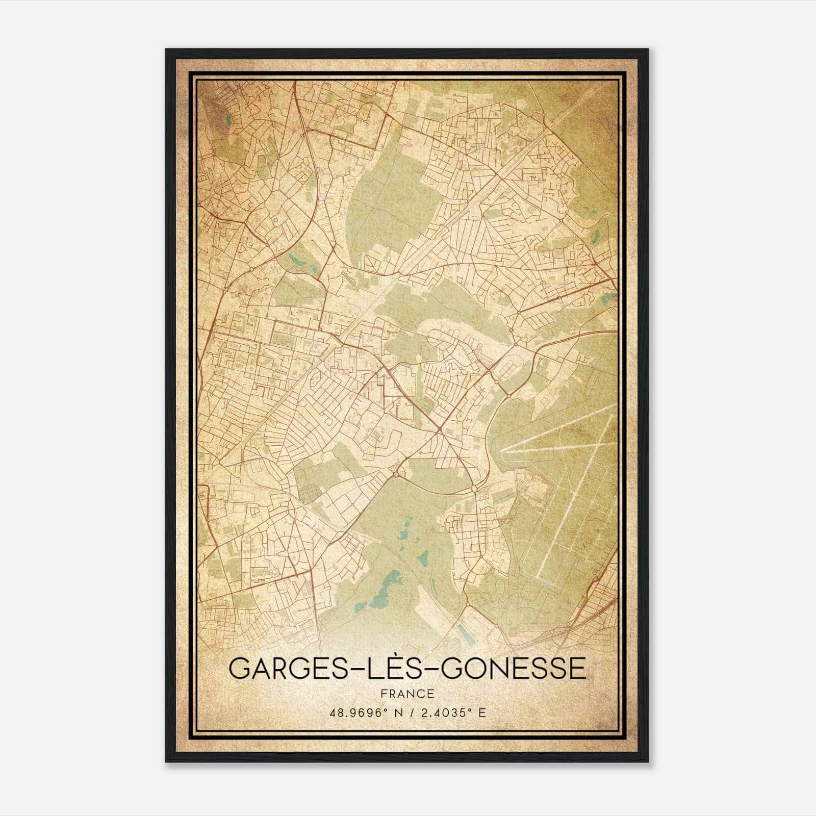 Vintage Garges-les-Gonesse France Map Poster, Garges-les-Gonesse City Road Wall Art Print Vintage Garges-les-Gonesse France Map Poster, Garges-les-Gonesse City Road Wall Art Print