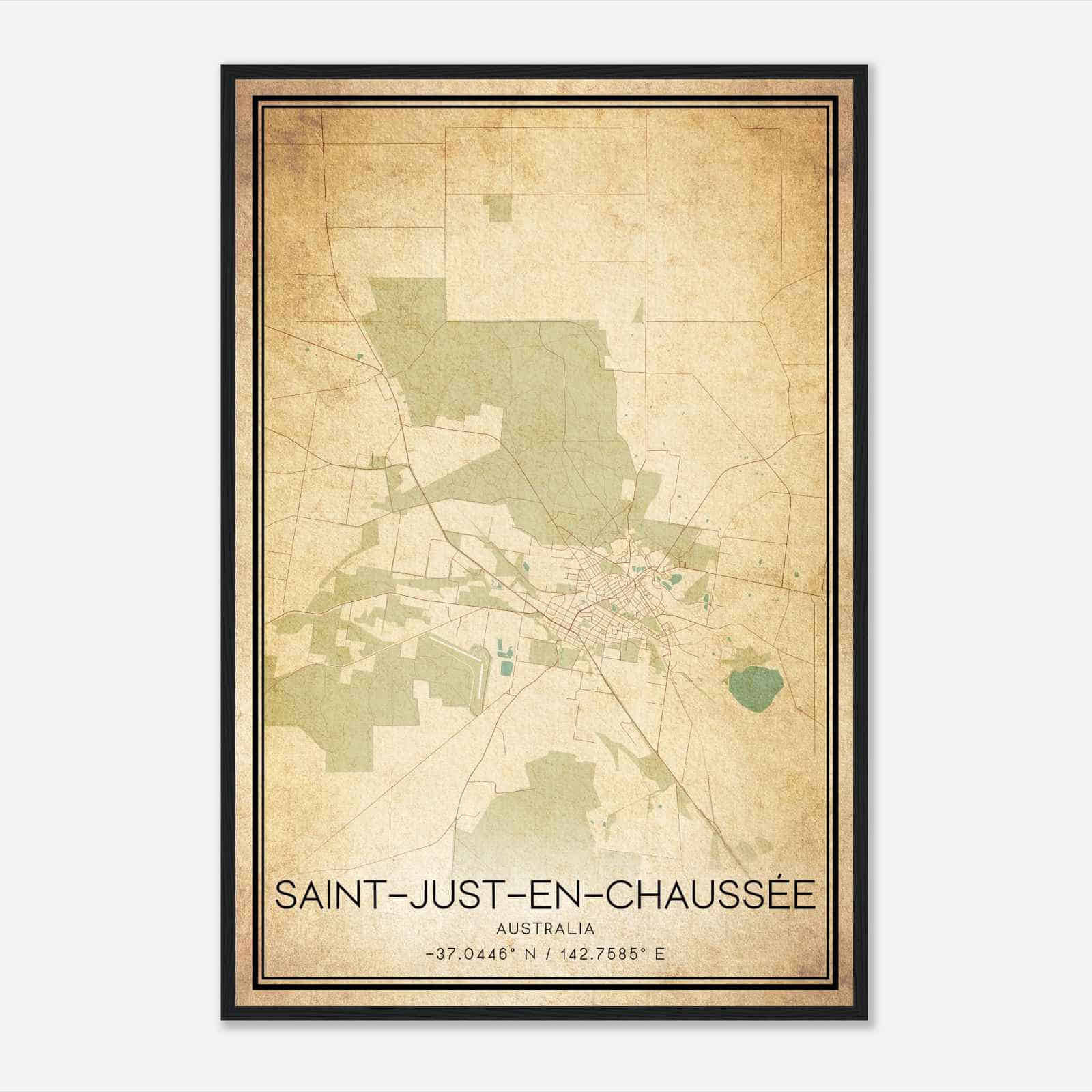 Vintage Stawell Australia Map Poster, Stawell City Road Wall Art Print