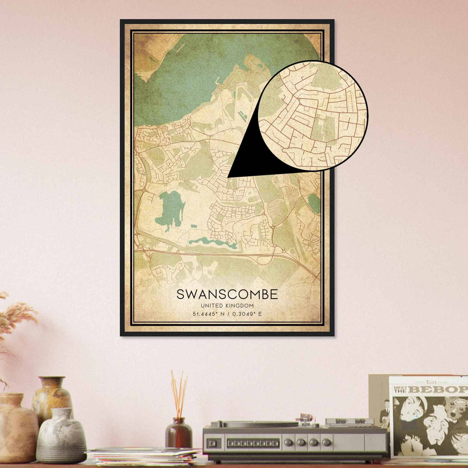 Deerfield Kansas Map Poster, Modern Home Decor Wall Art Print (Copy)