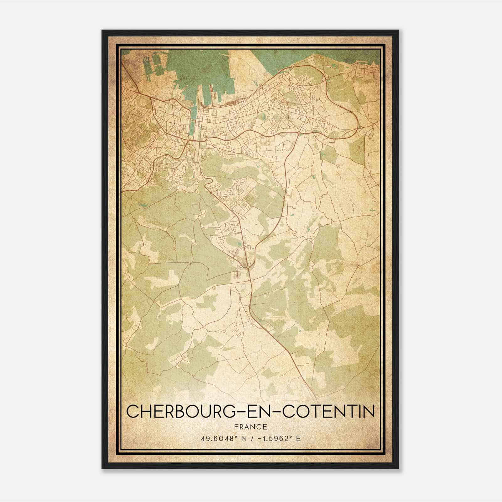 Vintage La Glacerie France Map Poster, La Glacerie City Road Wall Art Print