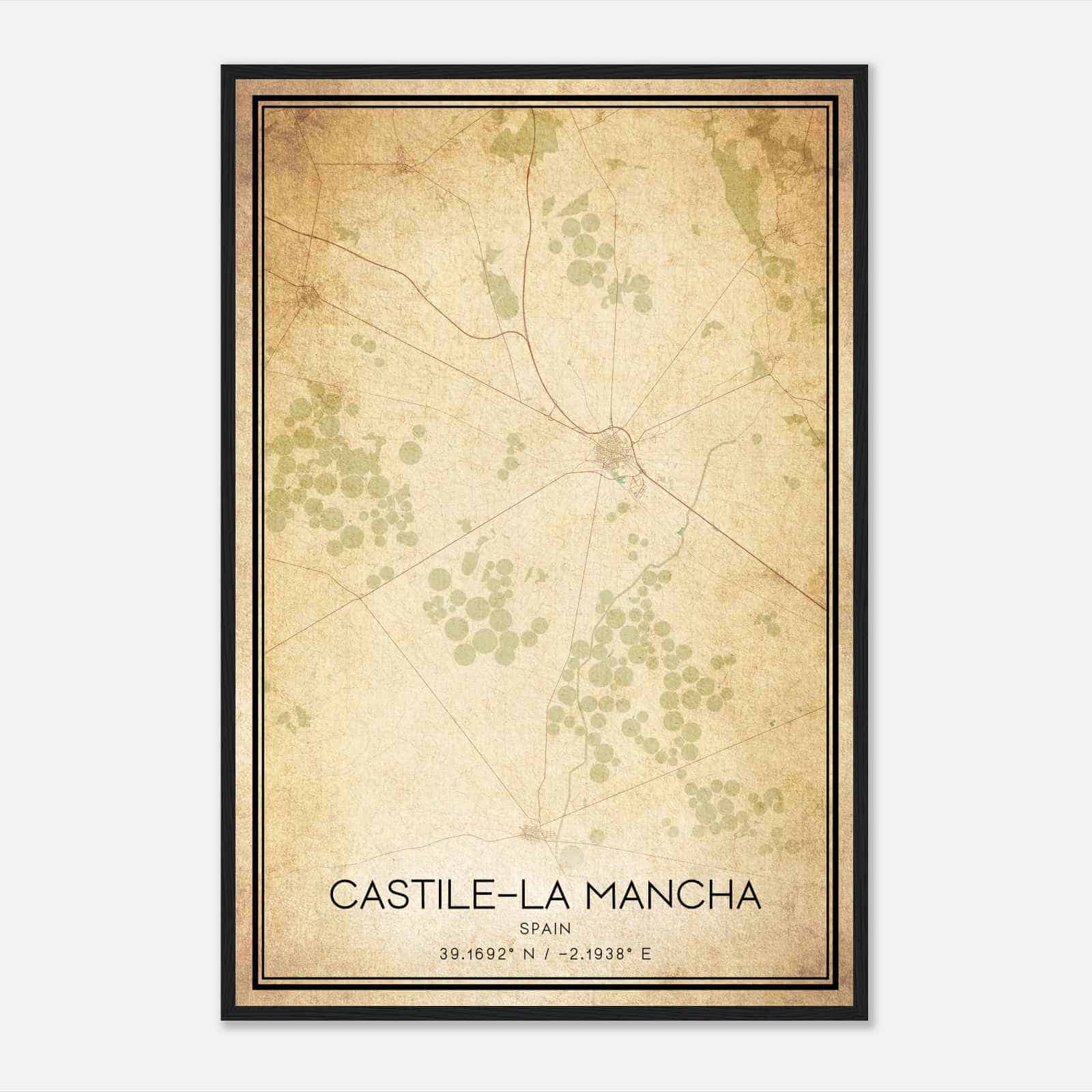 Vintage La Roda Spain Map Poster, La Roda City Road Wall Art Print Vintage La Roda Spain Map Poster, La Roda City Road Wall Art Print