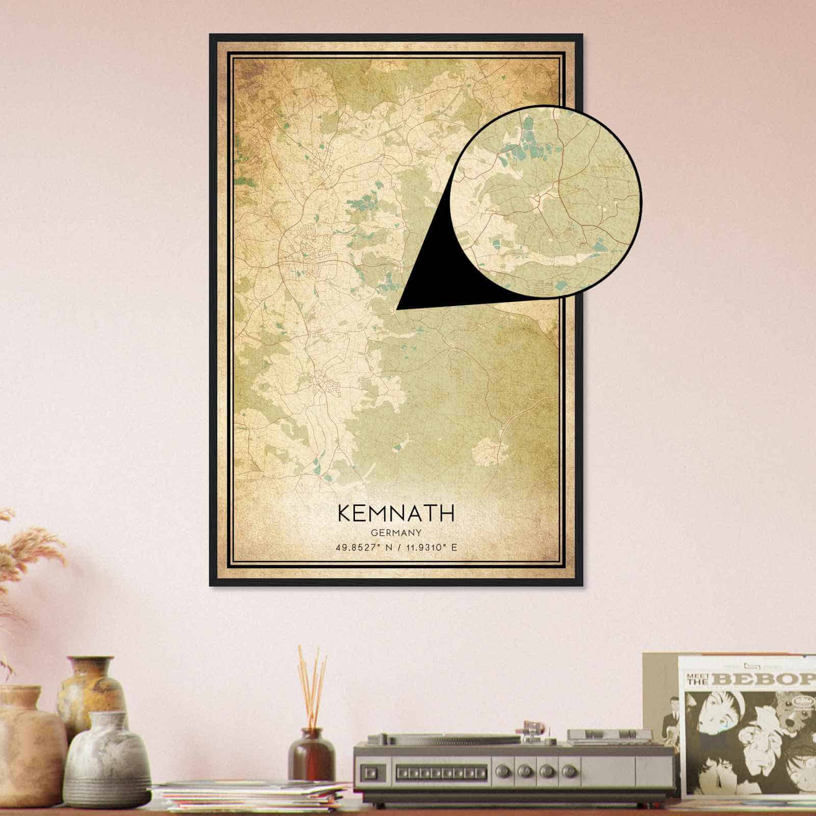 Deerfield Kansas Map Poster, Modern Home Decor Wall Art Print (Copy)