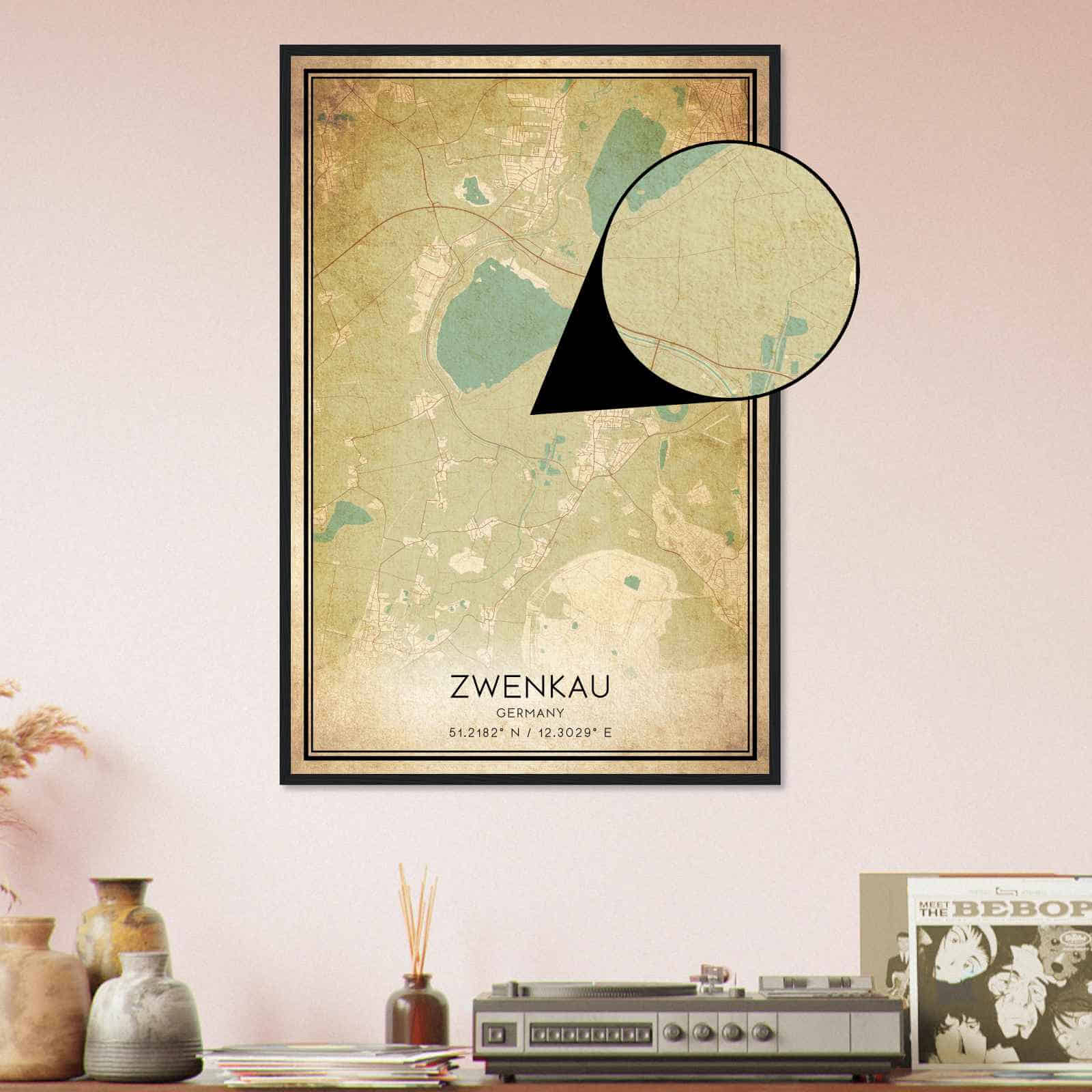 Deerfield Kansas Map Poster, Modern Home Decor Wall Art Print (Copy)